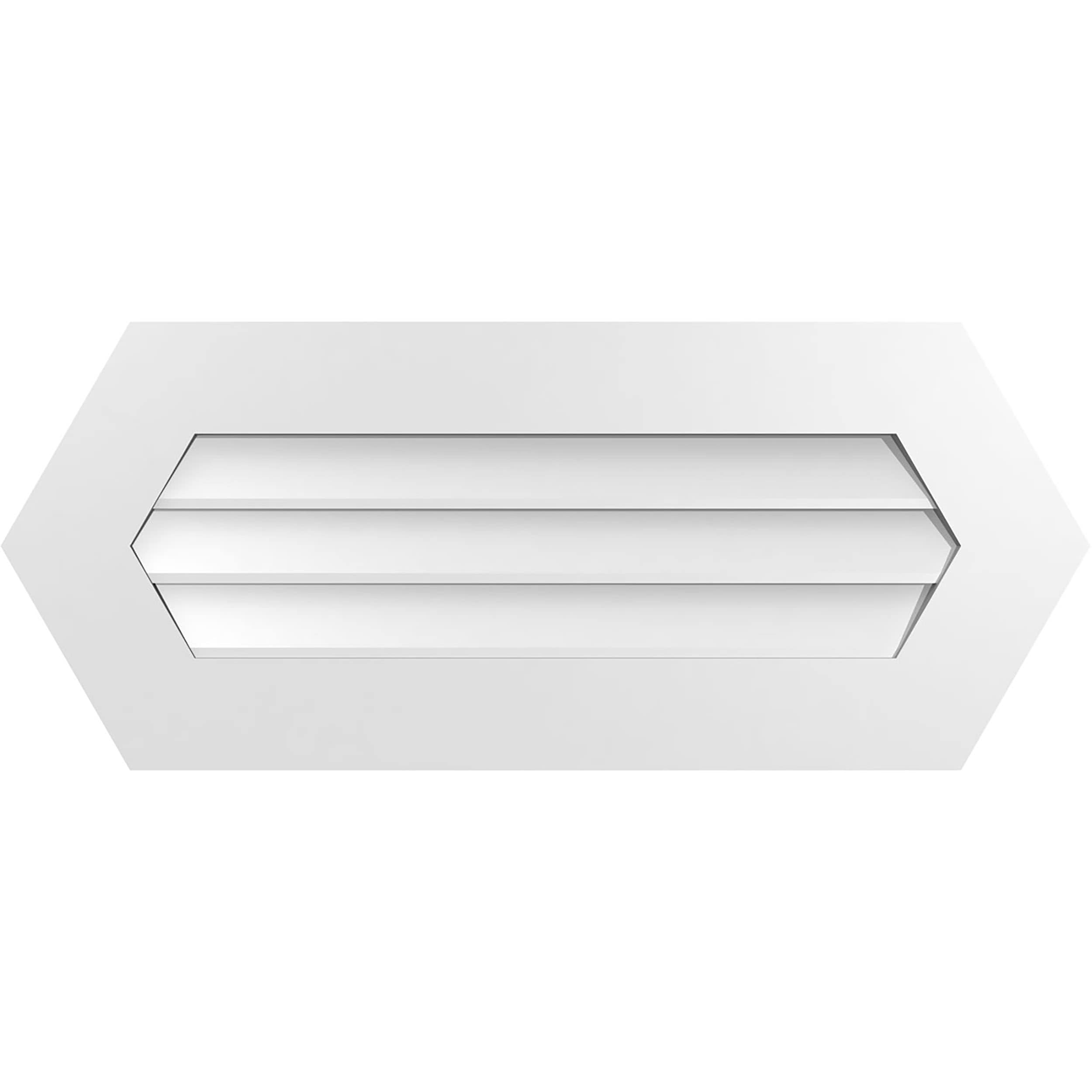 Ekena Millwork GVPHP34X1401SN 34-Inches x 14-Inches Off-white Peaked PVC Gable Louver Vent