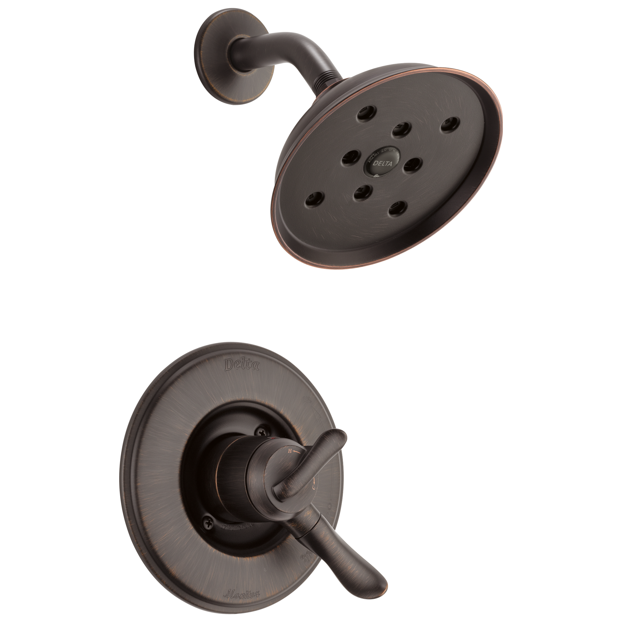 Delta T17294-RB Linden Venetian Bronze 2-handle Single function 6.0-Inches Round Shower Faucet