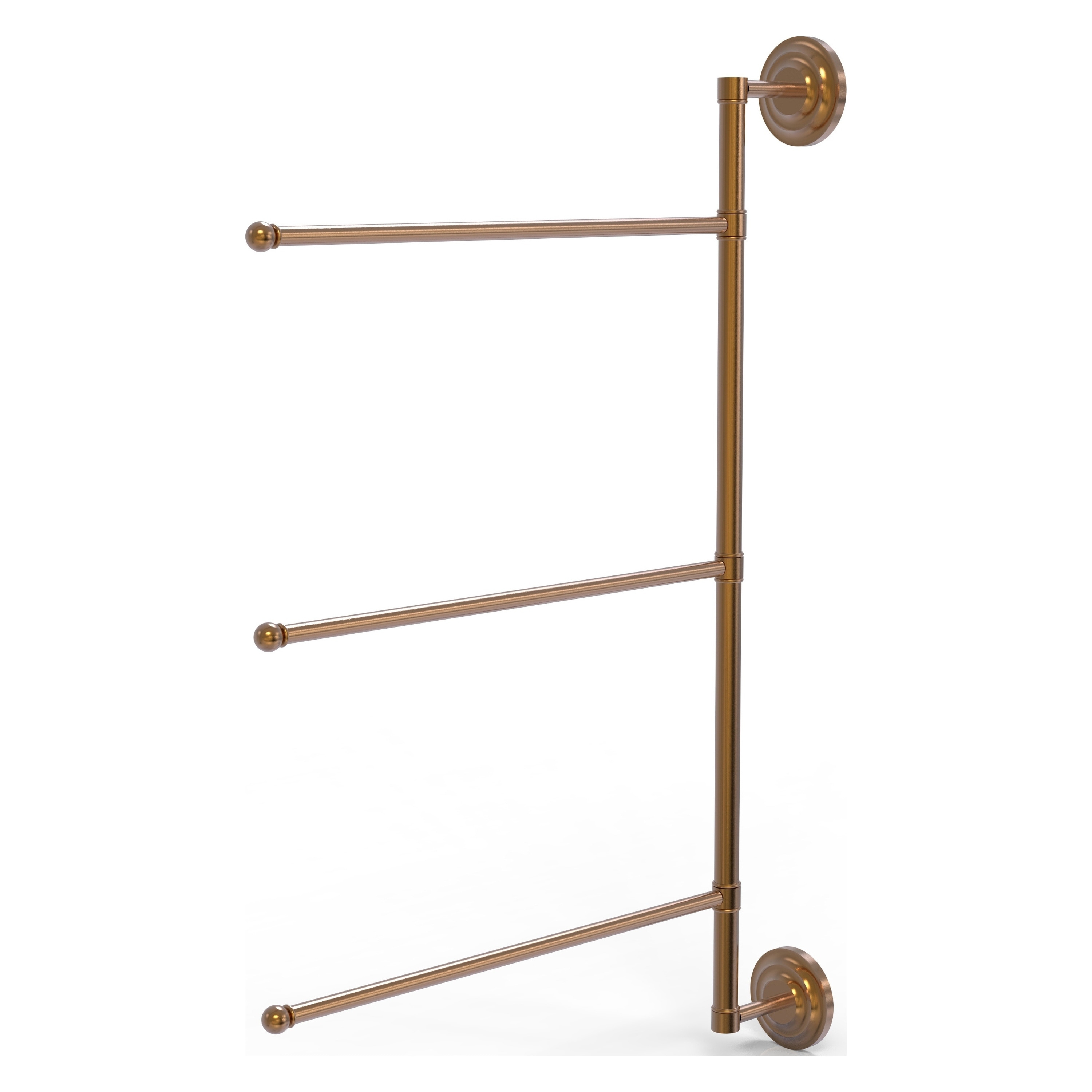 Allied Brass PQN-27/3/16/28-BBR Prestige Que New 28-in Brushed Bronze Wall mount Single Towel Bar