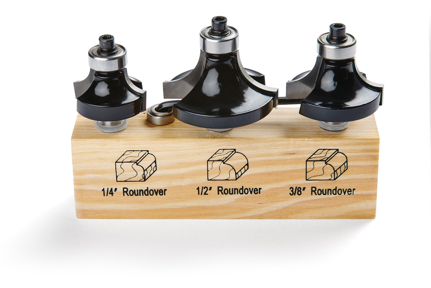 IRWIN 1901045 3-Piece Roundover Router Bit Set