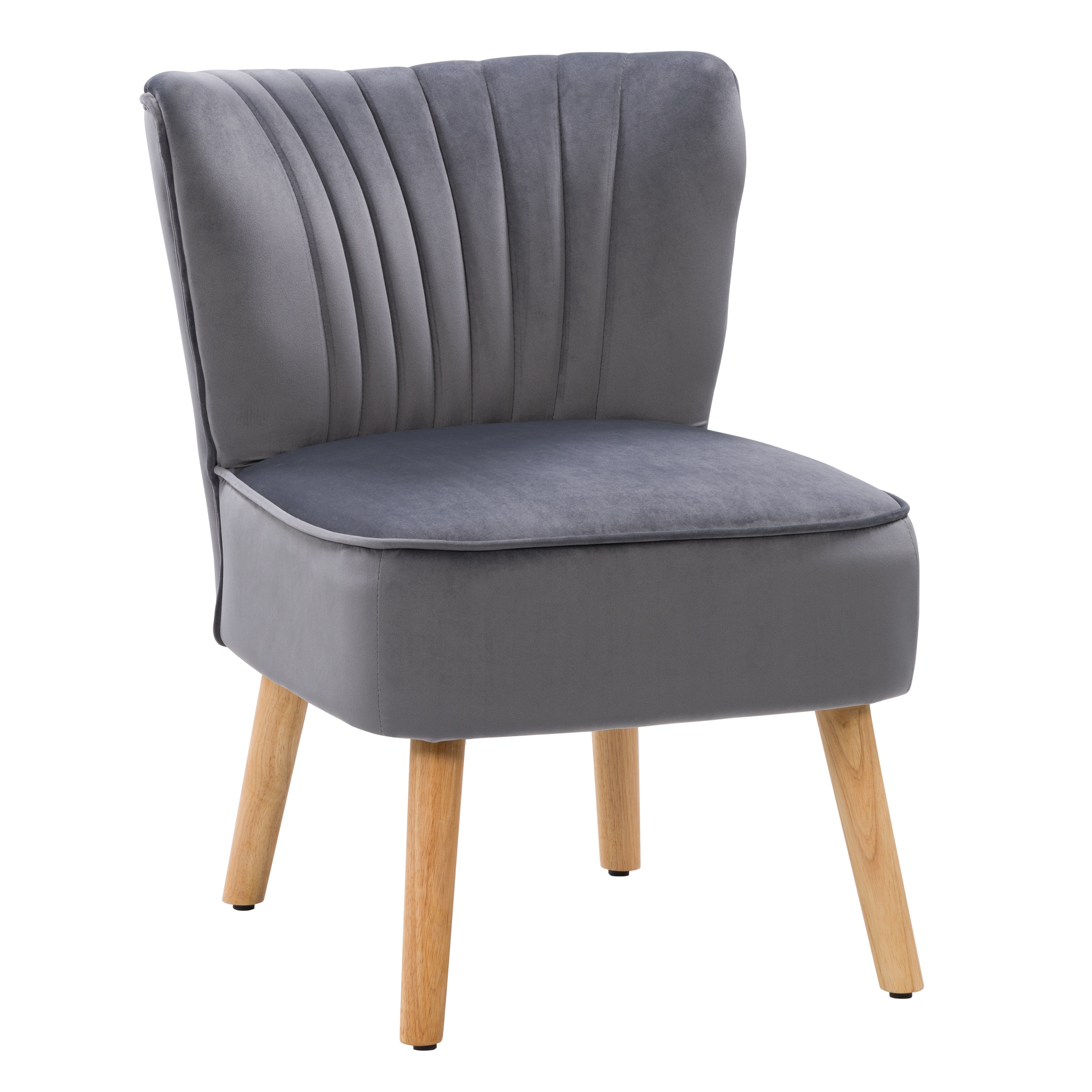 CorLiving Lynwood Vintage Grey Velvet Accent Chair in the Chairs