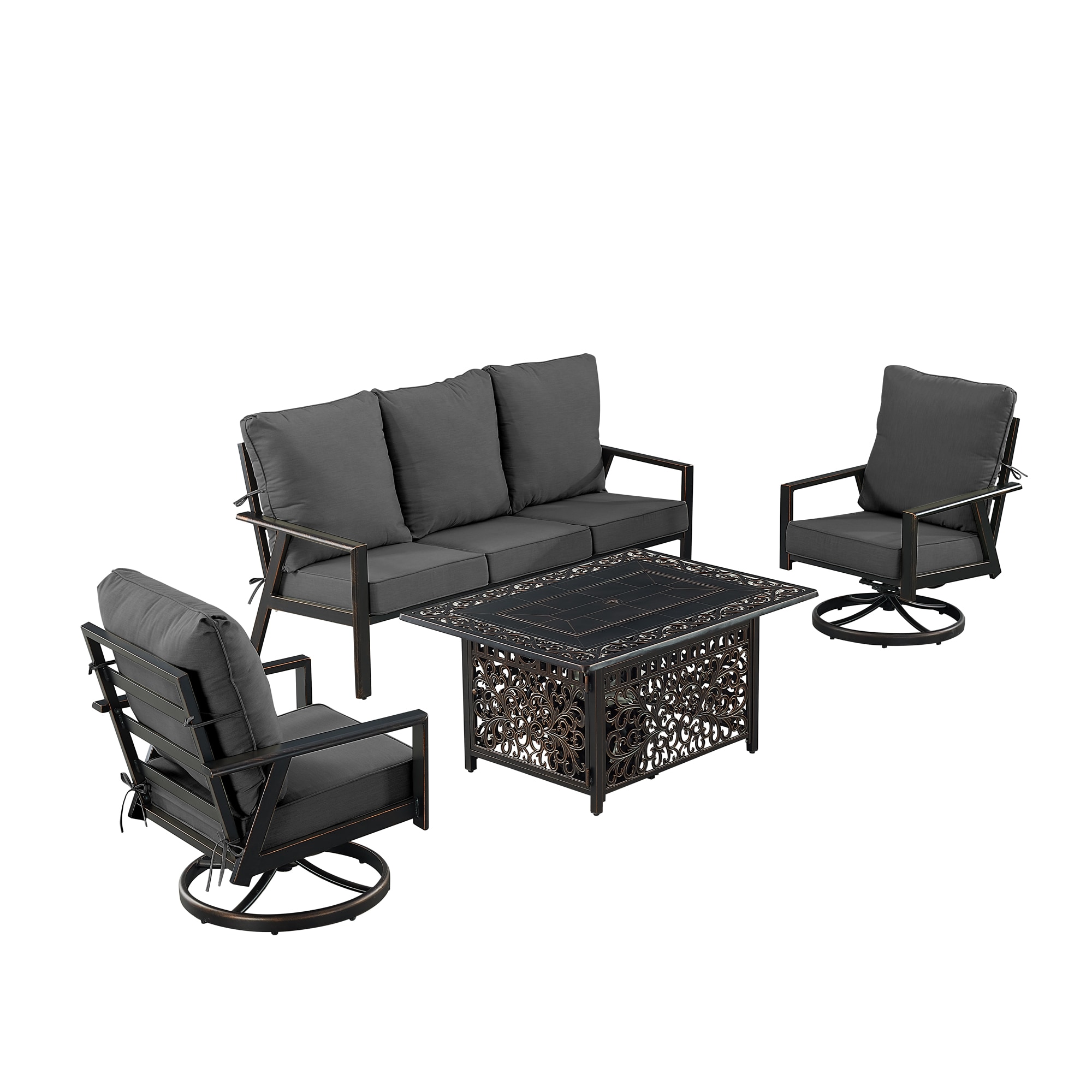 Oakland Living LUX1SF2CHCABOSBKCUA Patio-Conversation-Sets - View #4