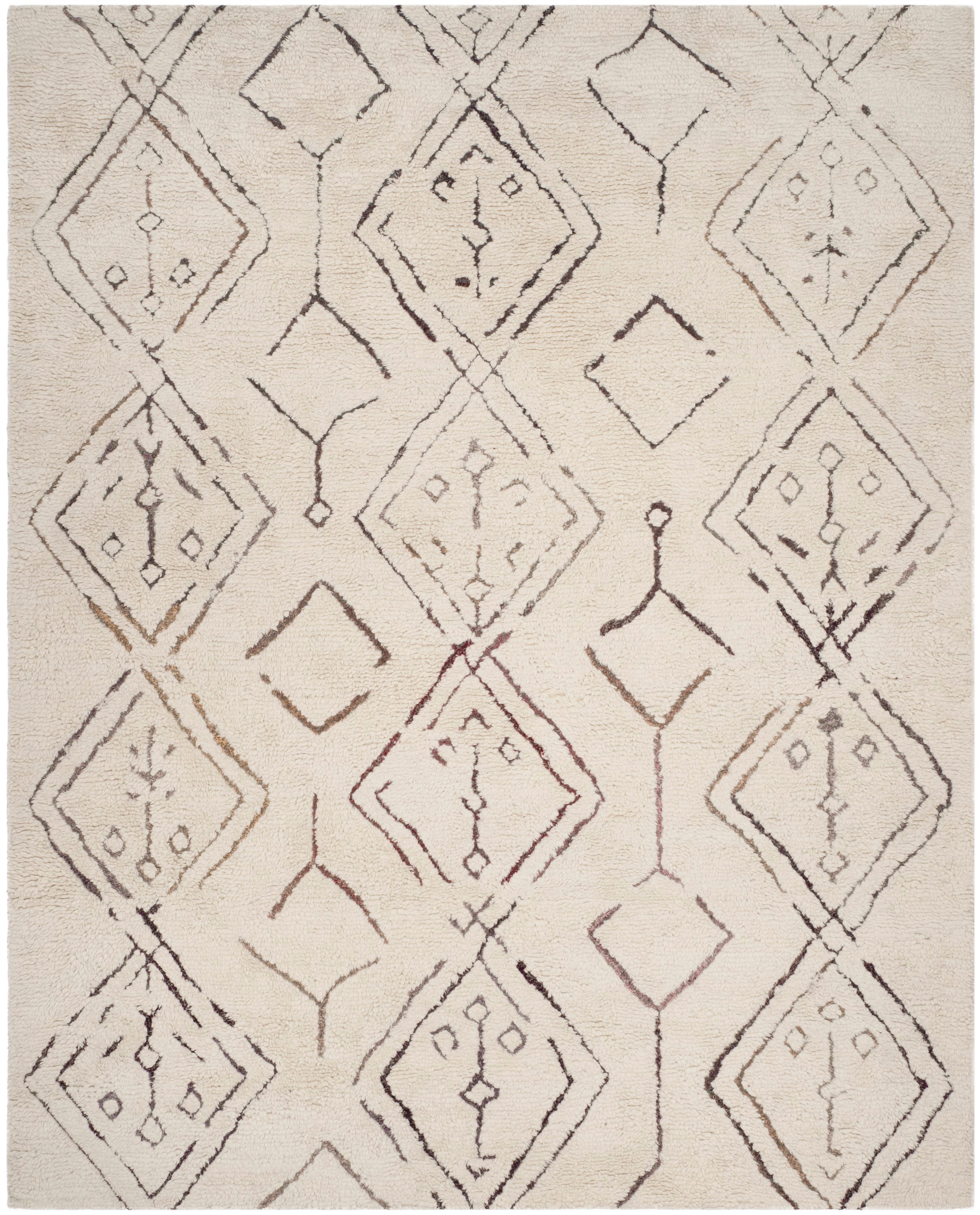 Ivory Elegance 8' x 10' Hand-Tufted Wool Shag Area Rug