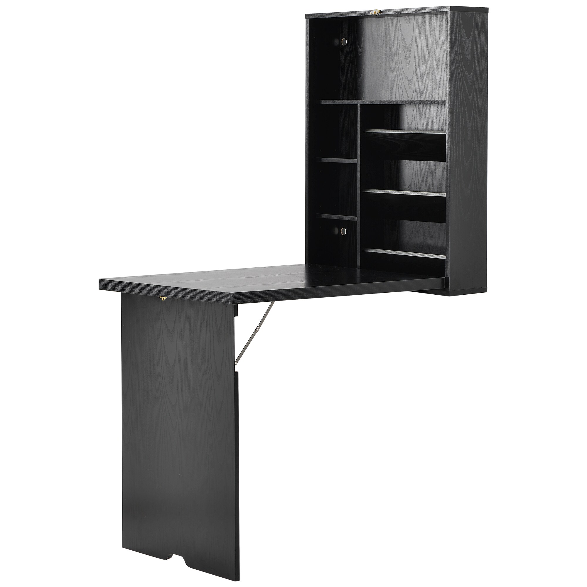 CASAINC LPF-W27814165 1.96-ft x 2.6-ft Indoor Rectangle Wood Black Folding Accent Table (1-Person)
