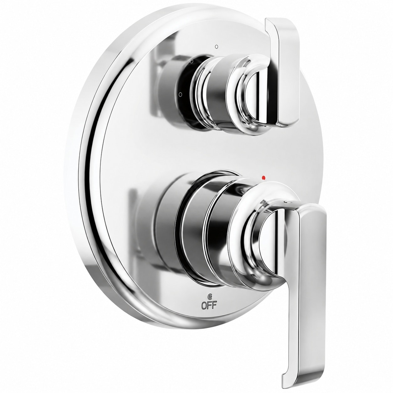 Phyfalip  Tetra Single Function Shower Handle Trim Kit with Three Way Integrated Diverter Chrome Shower System Valve Trim