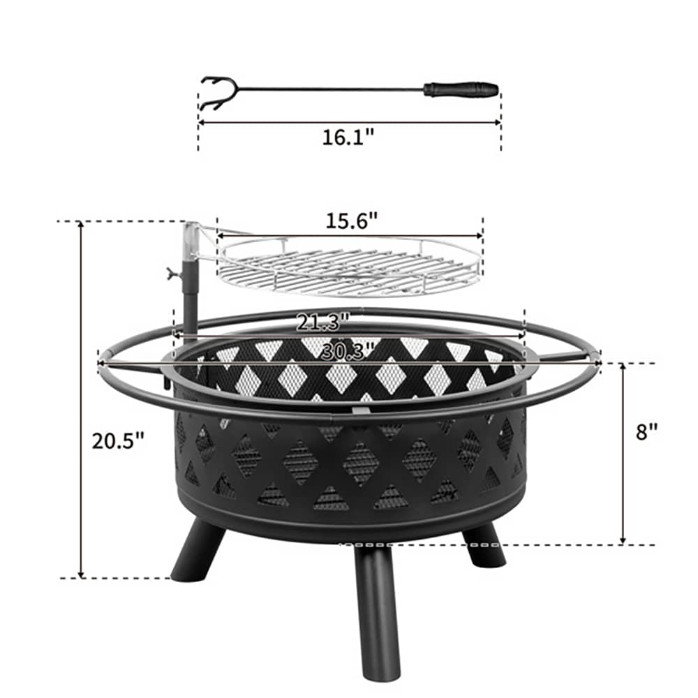 Fun Orange FUN11HW33 Outdoor-Woodburning-Firepits - View #5