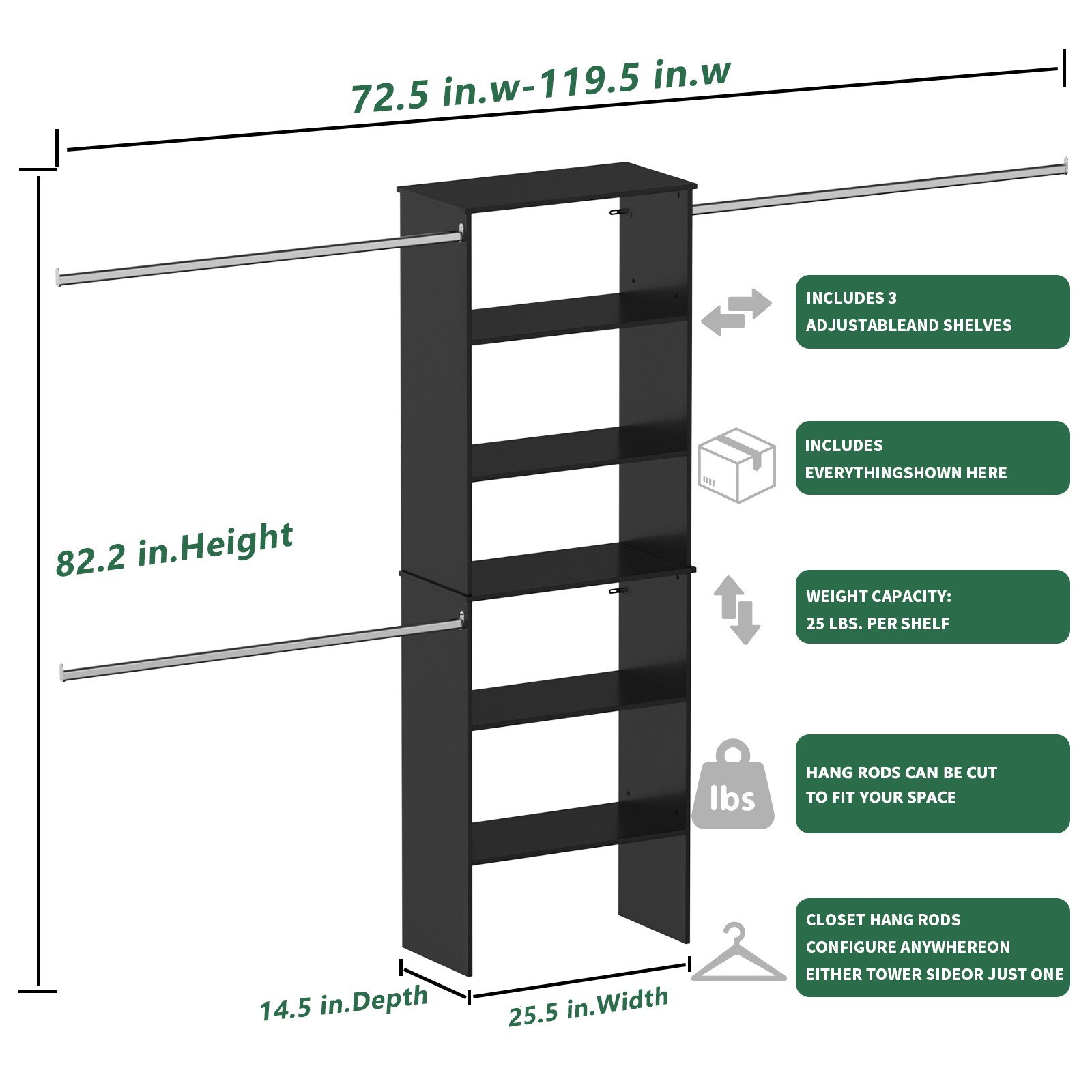 LOVMOR LO-BBDA00561A-ZJL Wood-Closet-Shelves - View #7