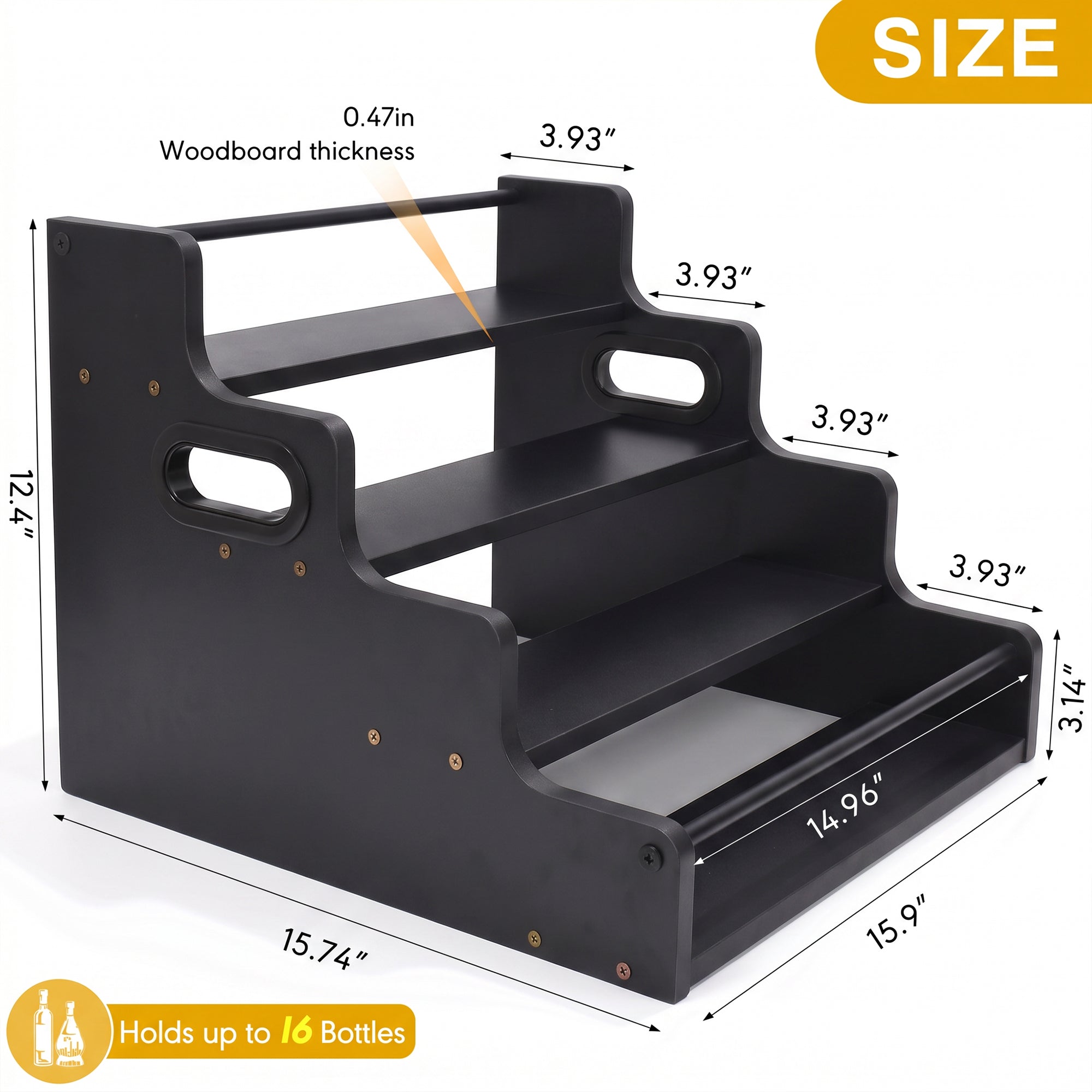 Vecelo LOE-AY-SJ01-BLK Wine-Racks - View #2