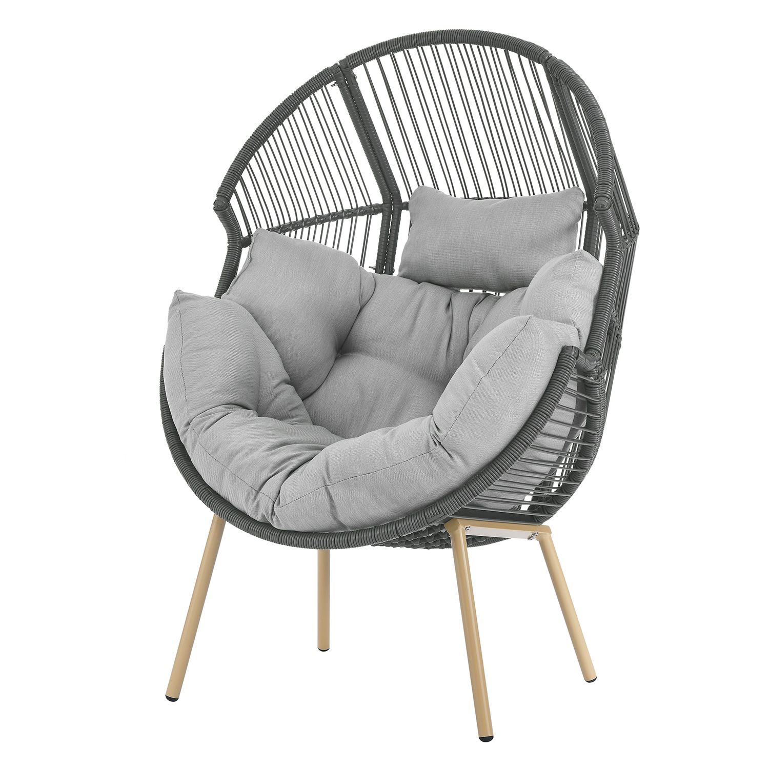 Rilyson Egg chair Gray Woven Hammock Chair with Stand in the