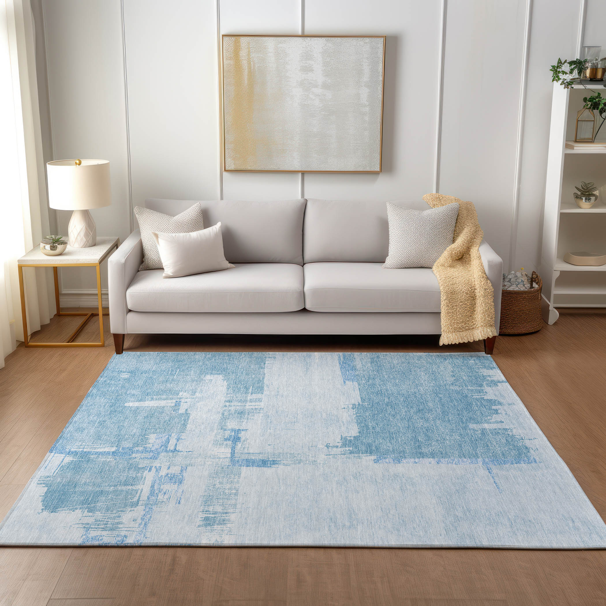 Addison Rugs Chantille 5 X 7 (ft) Sky Indoor/Outdoor Geometric Machine ...