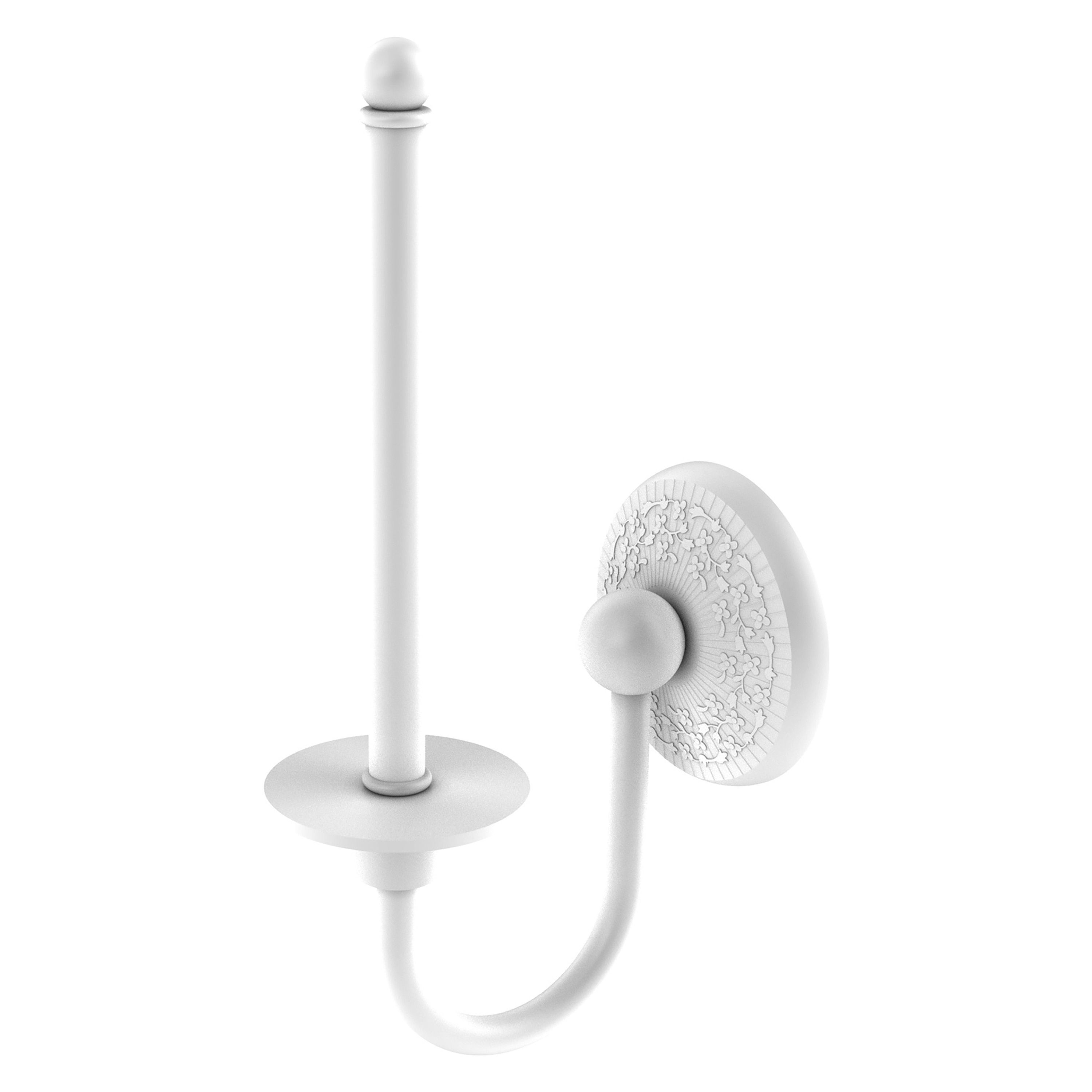 Allied Brass MC-24U-WHM Monte Carlo Matte White Wall mount Single post Toilet Paper Holder 1 -Rolls with Storage