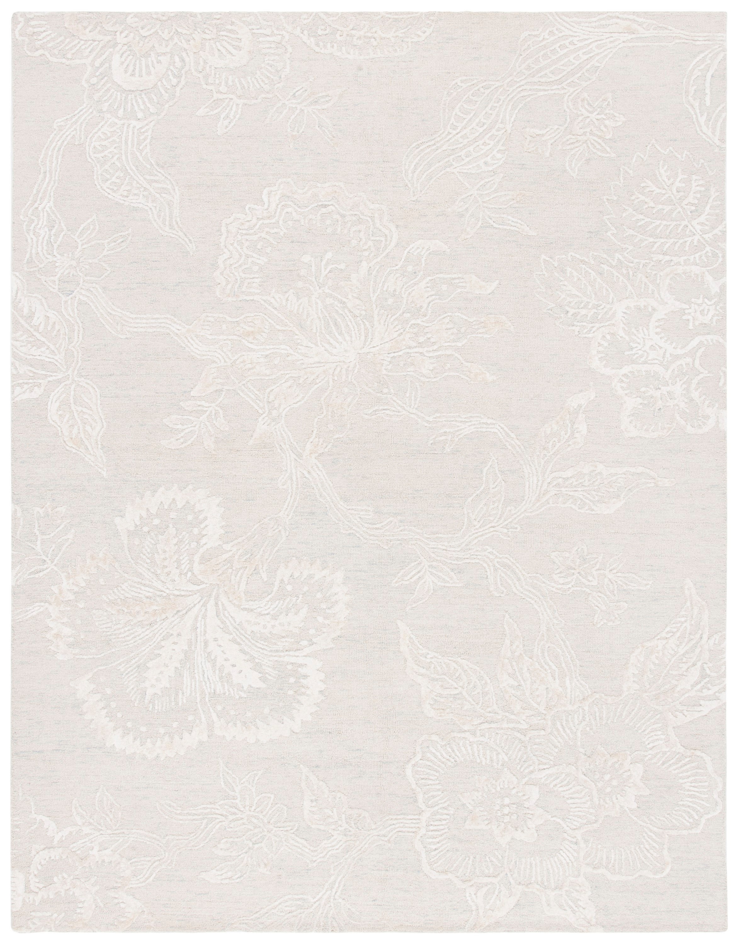 Light Blue Hand-Tufted Wool and Viscose 8' x 10' Area Rug