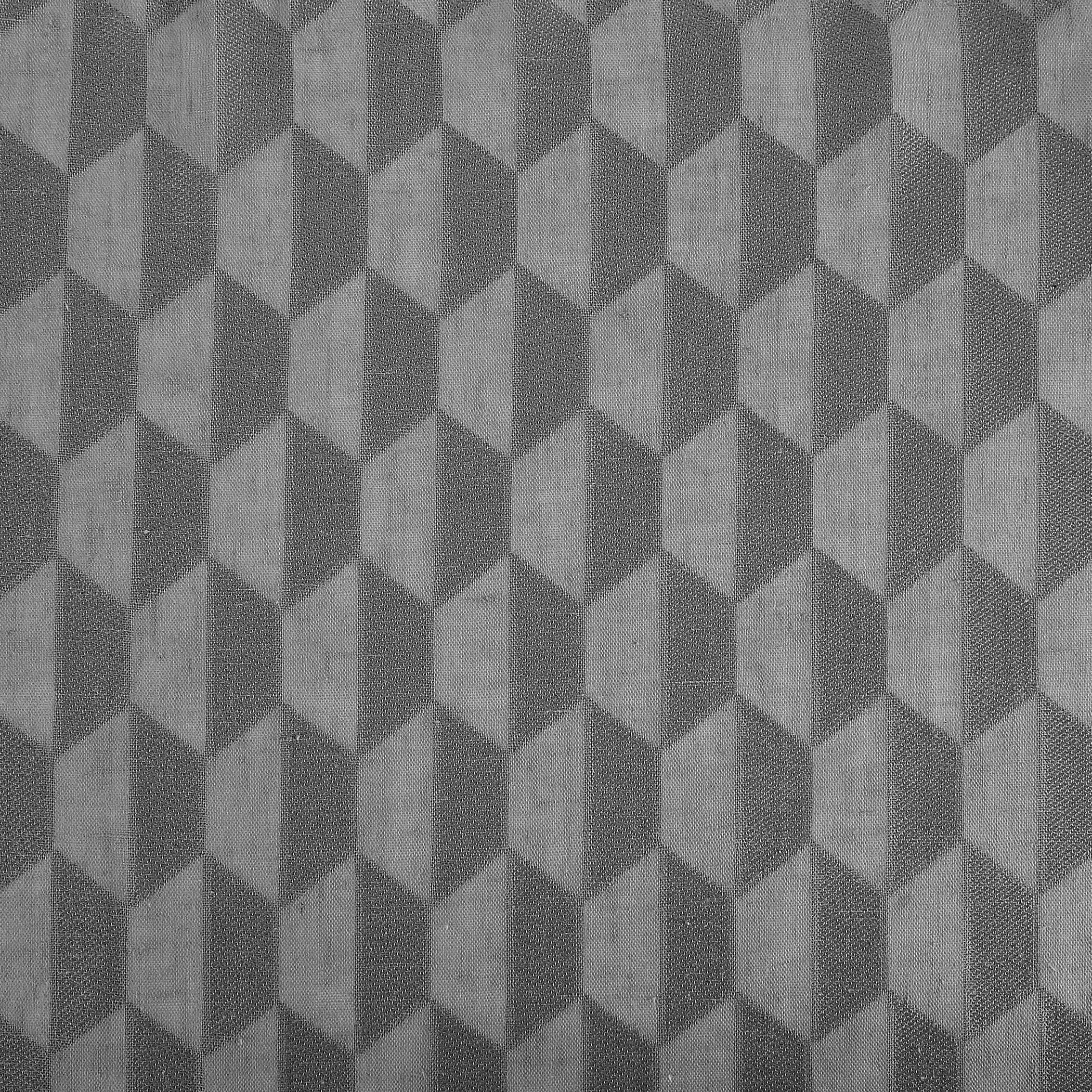 Gray Geometric Light-Filtering Rod Pocket Drapes