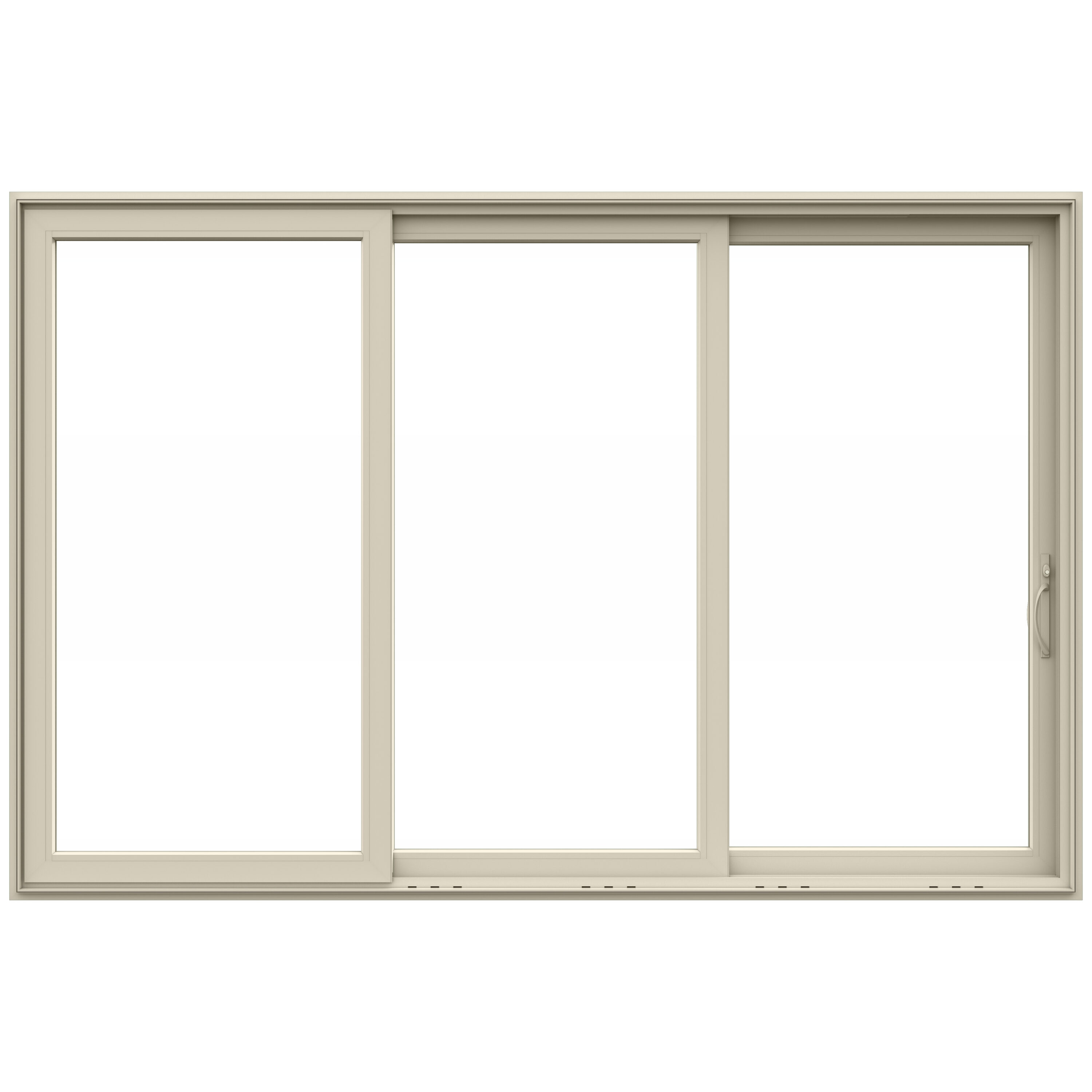 JELD-WEN - V-4500 Multi-Slide 177-in x 96-in x 8-9/16-in Jamb Desert Sand Vinyl Right-hand 3-pane...