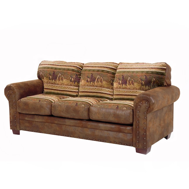 American Furniture Classics Wild Horses, Faux Leather Queen Sleeper Sofa