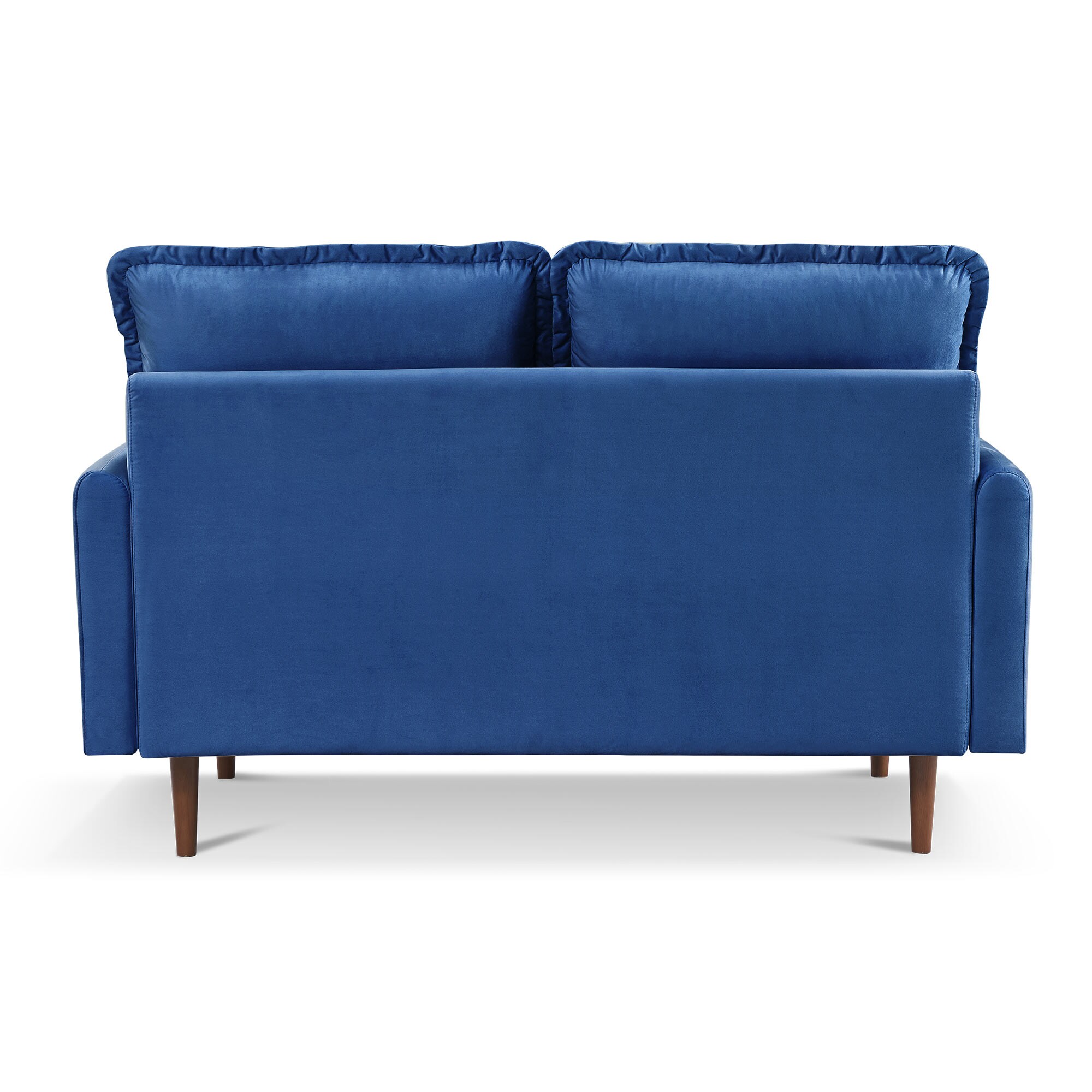 57 Inch Blue Velvet Loveseat with Solid Wood Legs