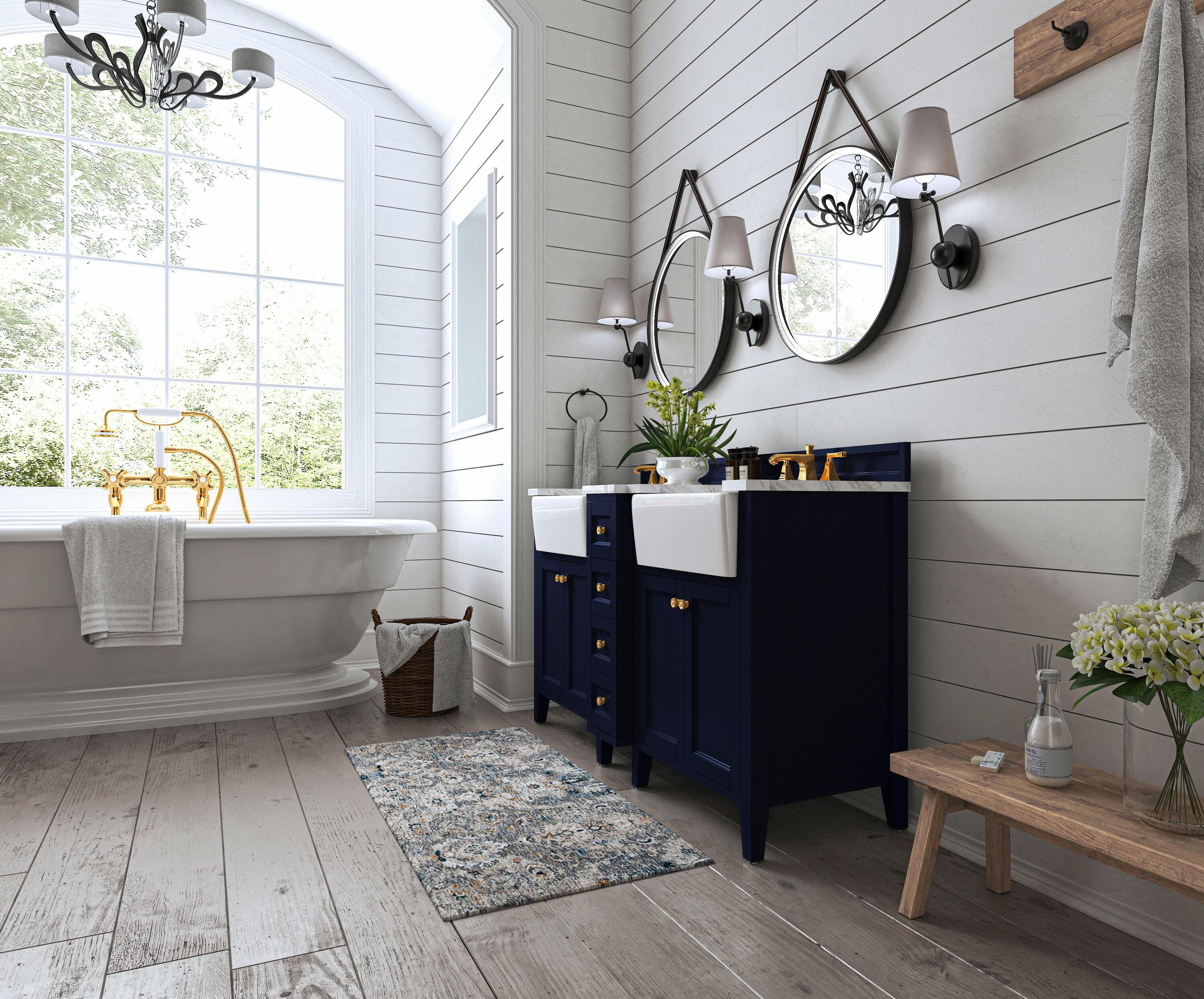 Ancerre Designs VTSADELINE60HBCWGD Bath-Vanity-Combo - View #12