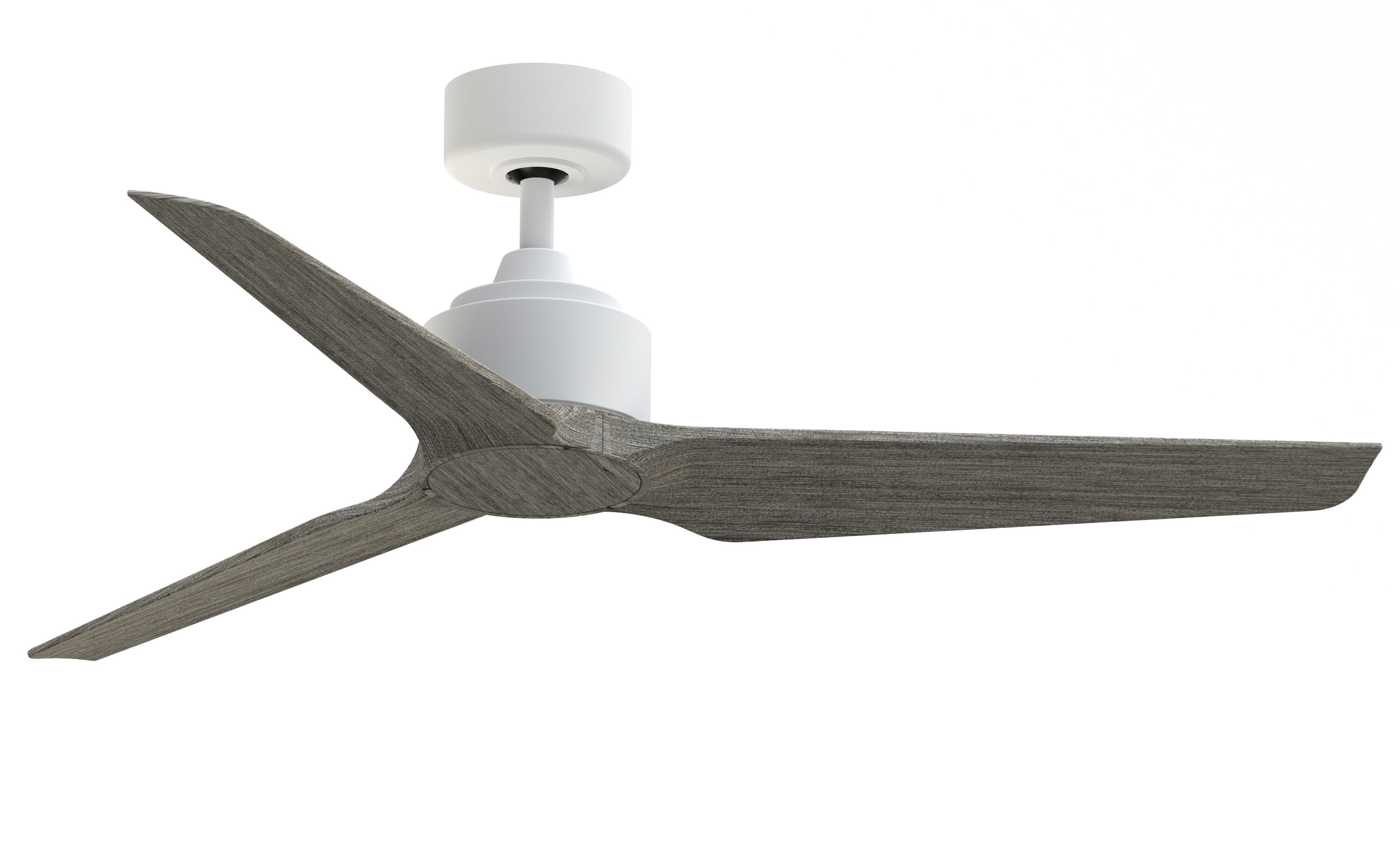 Fanimation FPD8514MWW-52WEW TriAire Custom 52-in Outdoor Smart Matte White with Weathered Wood Blades Propeller Ceiling Fan Light Kit Compatible - Remote Included ( 3 -Blade )