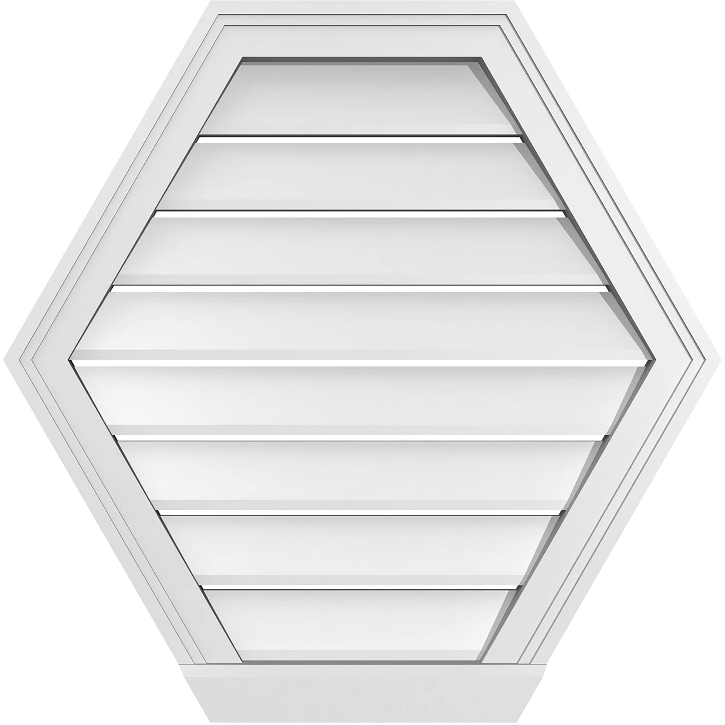 Ekena Millwork GVPHP26X2603SF 26-Inches x 26-Inches Off-white Peaked PVC Gable Louver Vent