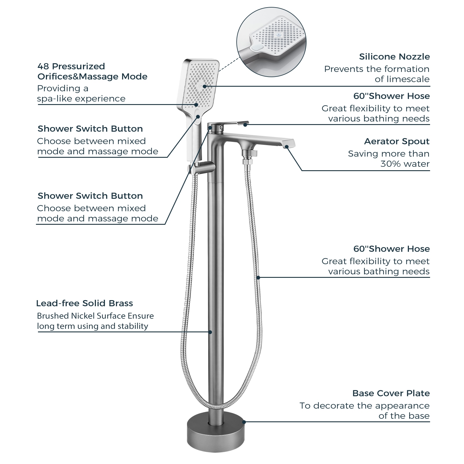 FURUISI LL14A1SS Roman-Tub-Faucets - View #3