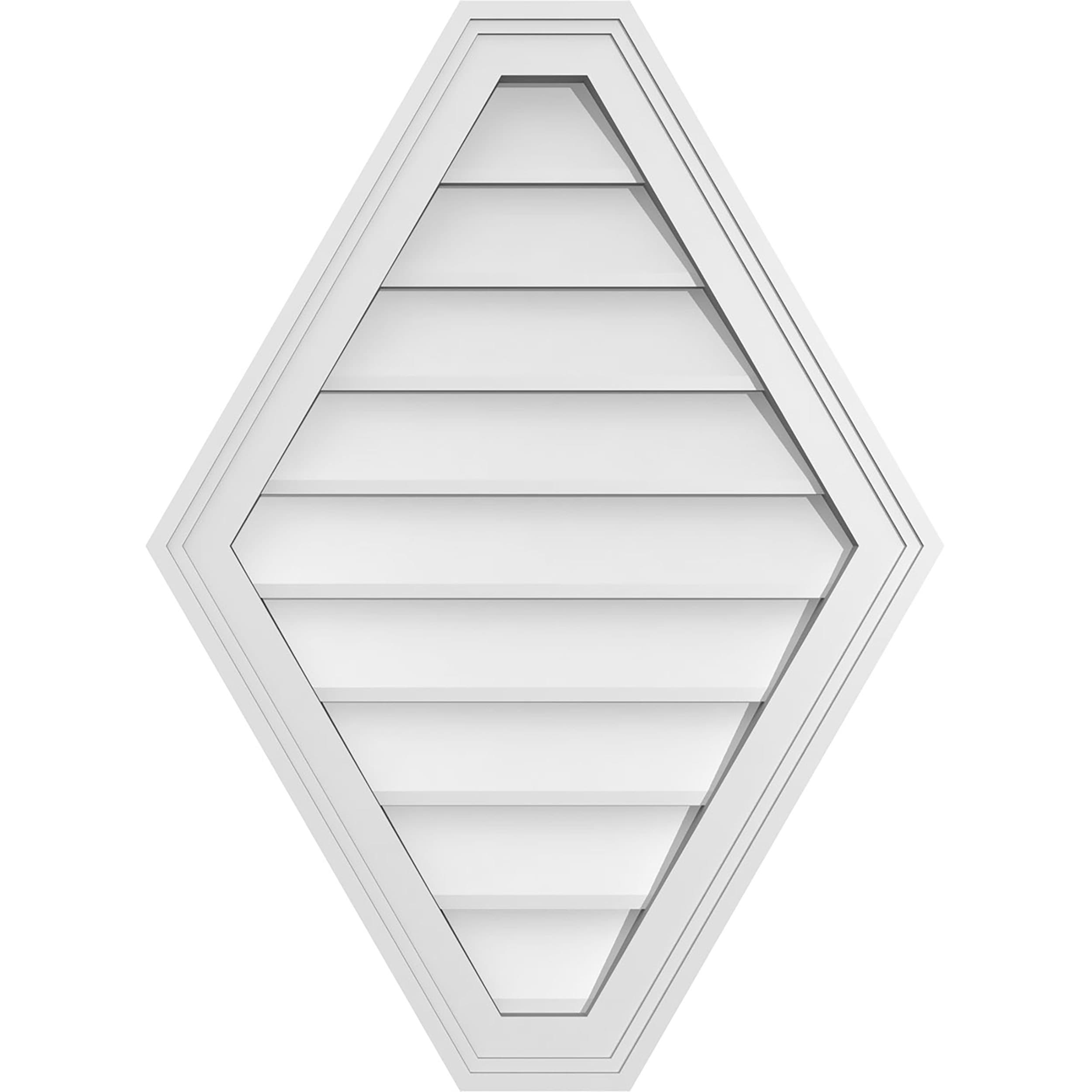 Ekena Millwork GVPHP22X3002SN 22-Inches x 30-Inches Off-white Peaked PVC Gable Louver Vent