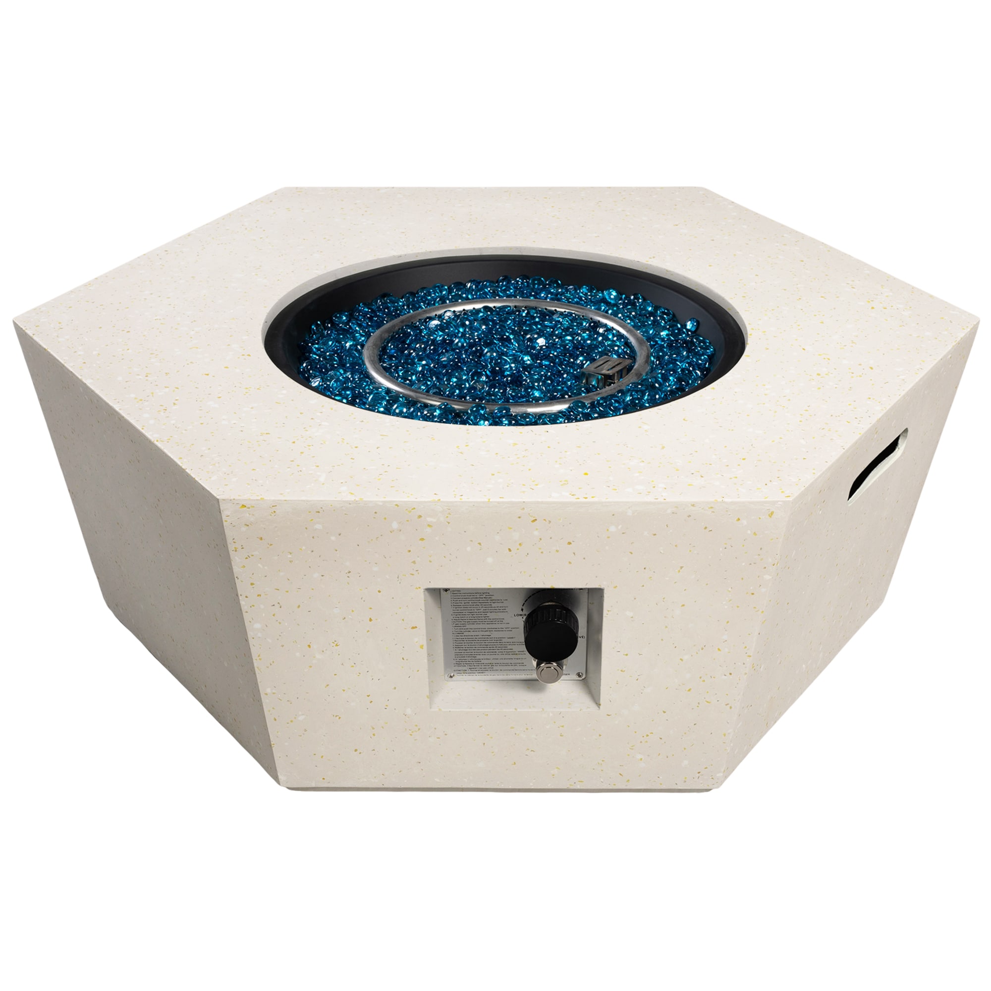 Patio Watcher 41-in W Terrazzo Beige Magnesium Oxide Square Tabletop ...