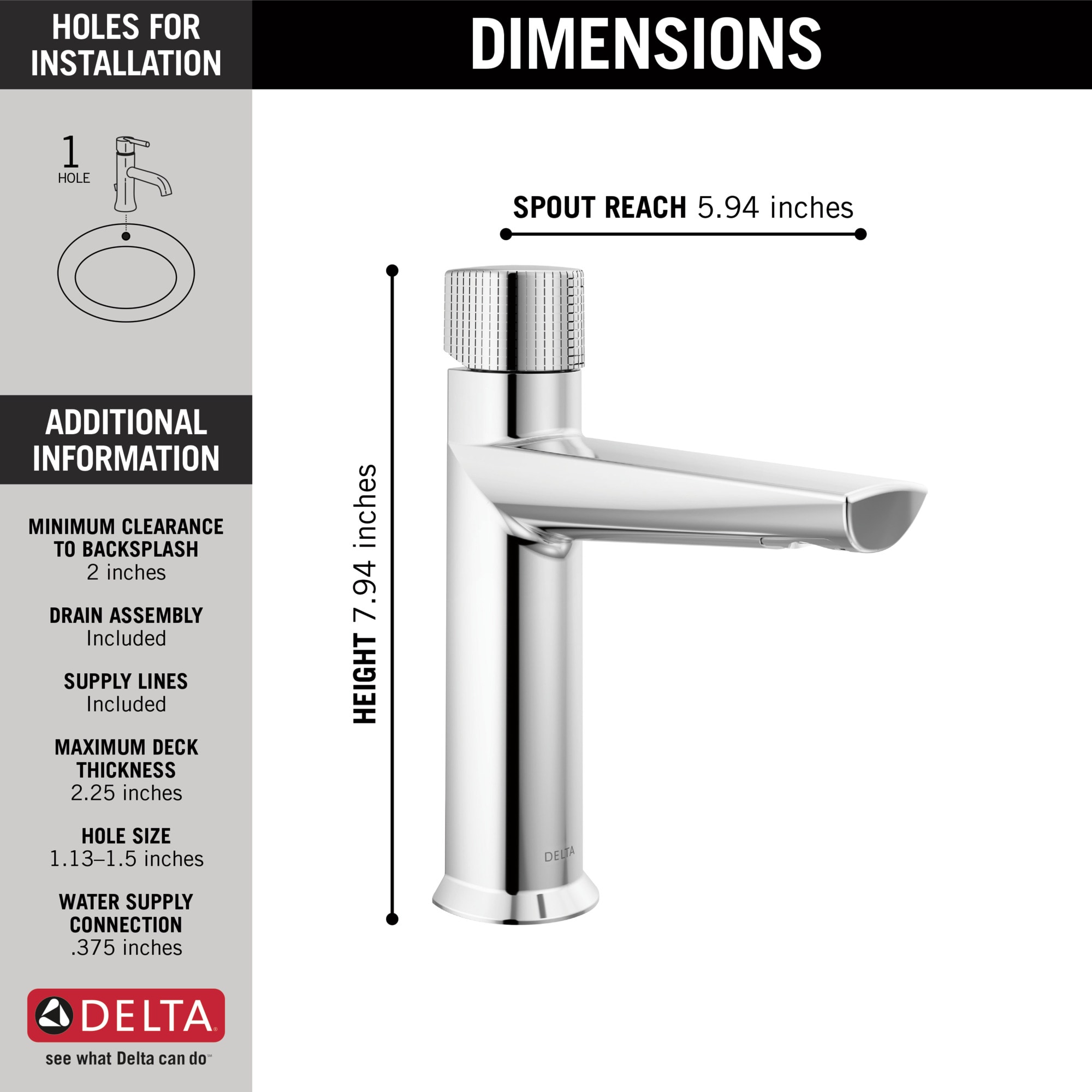 Delta 573-PR-MPU-DST Lavatory-Faucets - View #2