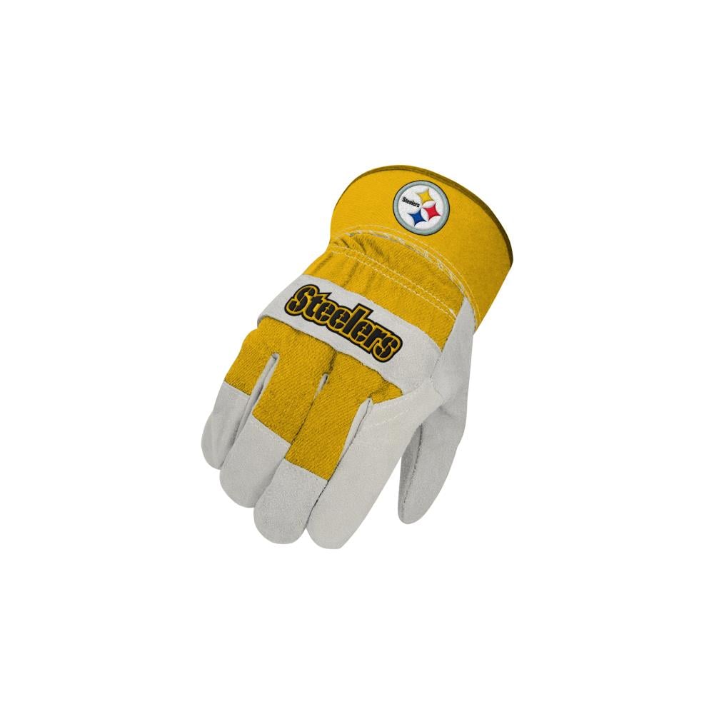 The Sports Vault Unisex Pittsburgh Steelers Leather Multipurpose Gloves,  One Size Fits All (1-Pair) in the Work Gloves department at