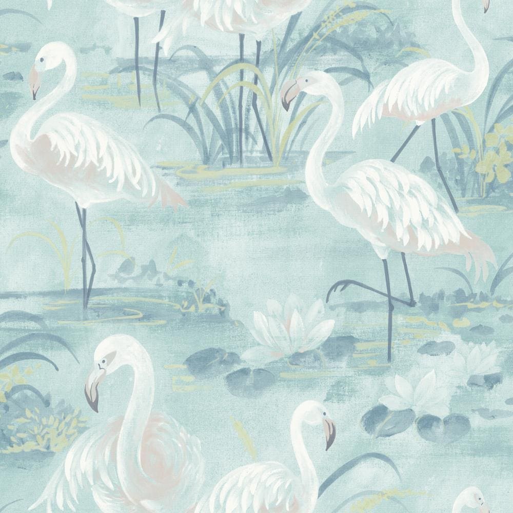 Chesapeake 3120-13604 Sanibel 56.4-sq ft Aqua Non-woven Animals Prepasted Water Activated Paste Wallpaper