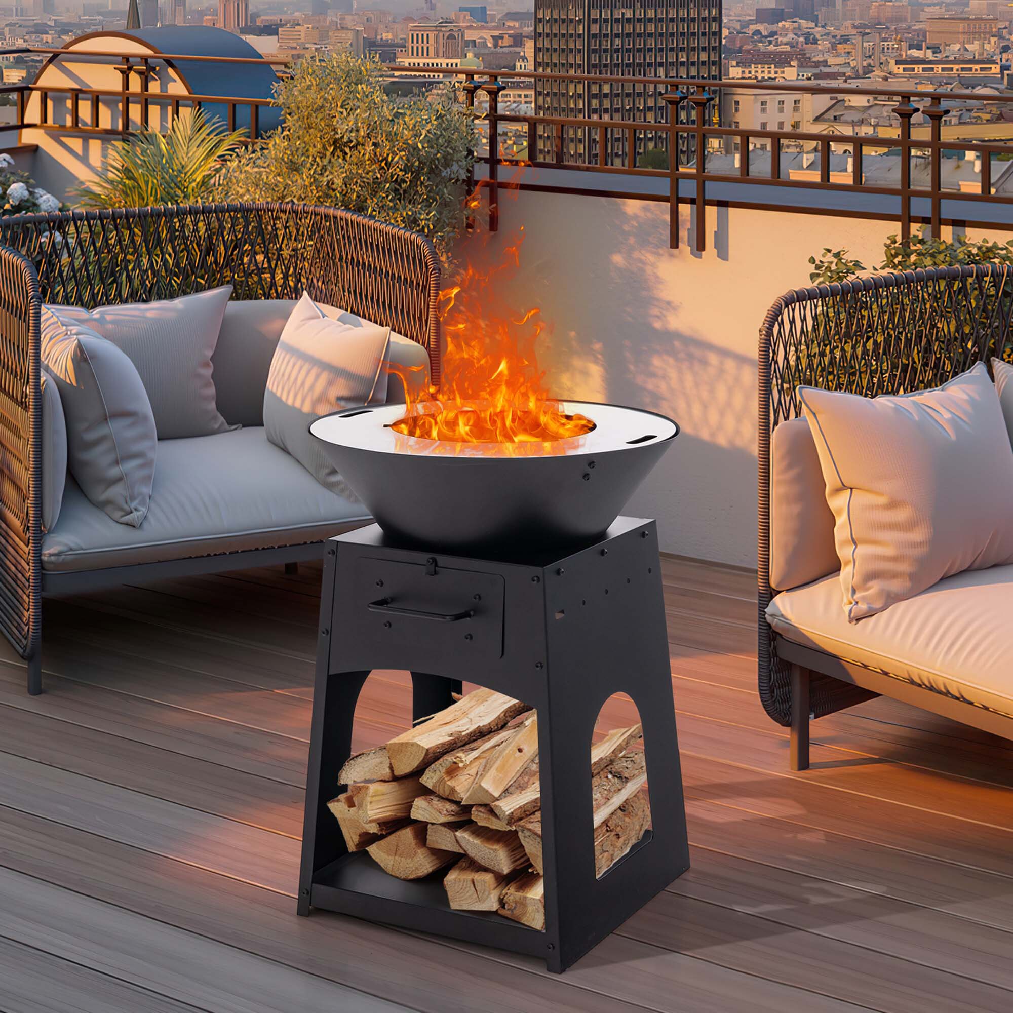 Costway HCST00704 Outdoor-Woodburning-Firepits - View #7