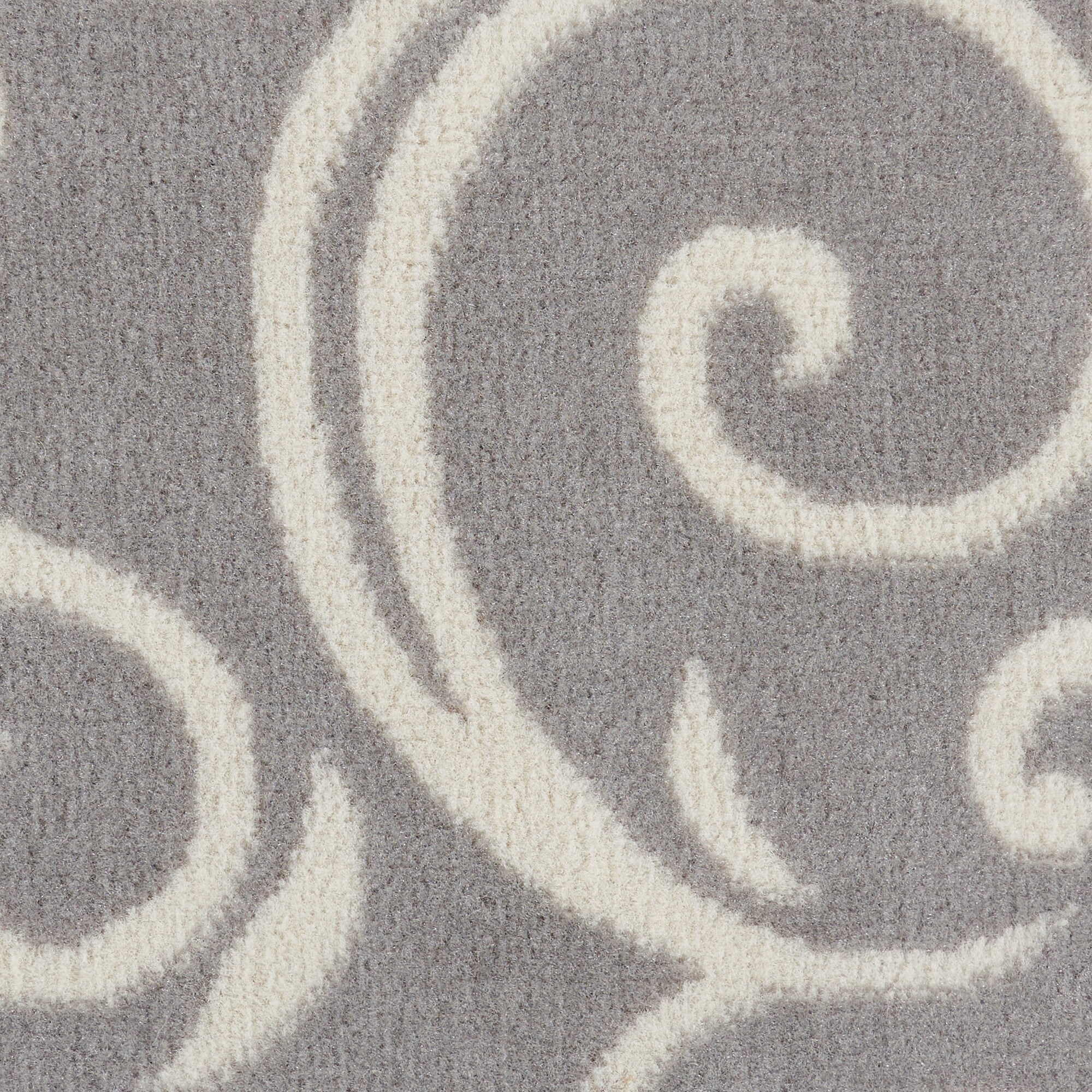Abstract Vines Gray Hand-Knotted 4'x6' Reversible Area Rug