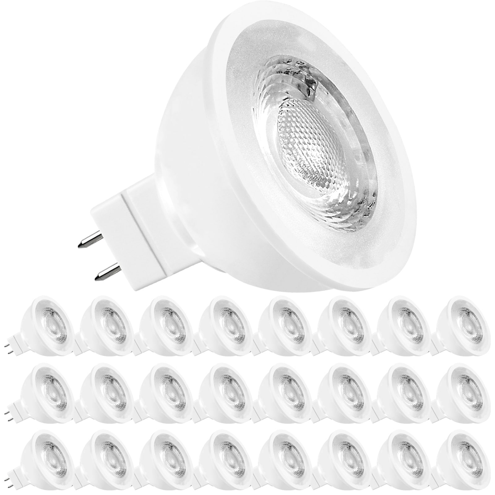 Luxrite 50-Watt EQ MR16 Soft White G5.3 Base Dimmable LED Light Bulb (24- Pack) in the Spot & Flood Light Bulbs department at