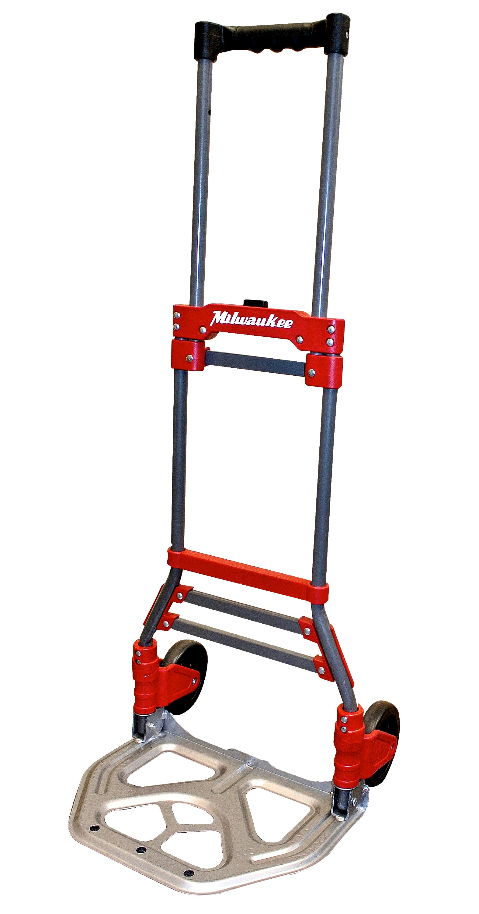 Milwaukee 150-lb Capacity 2-Wheel Red Steel Folding Hand Truck