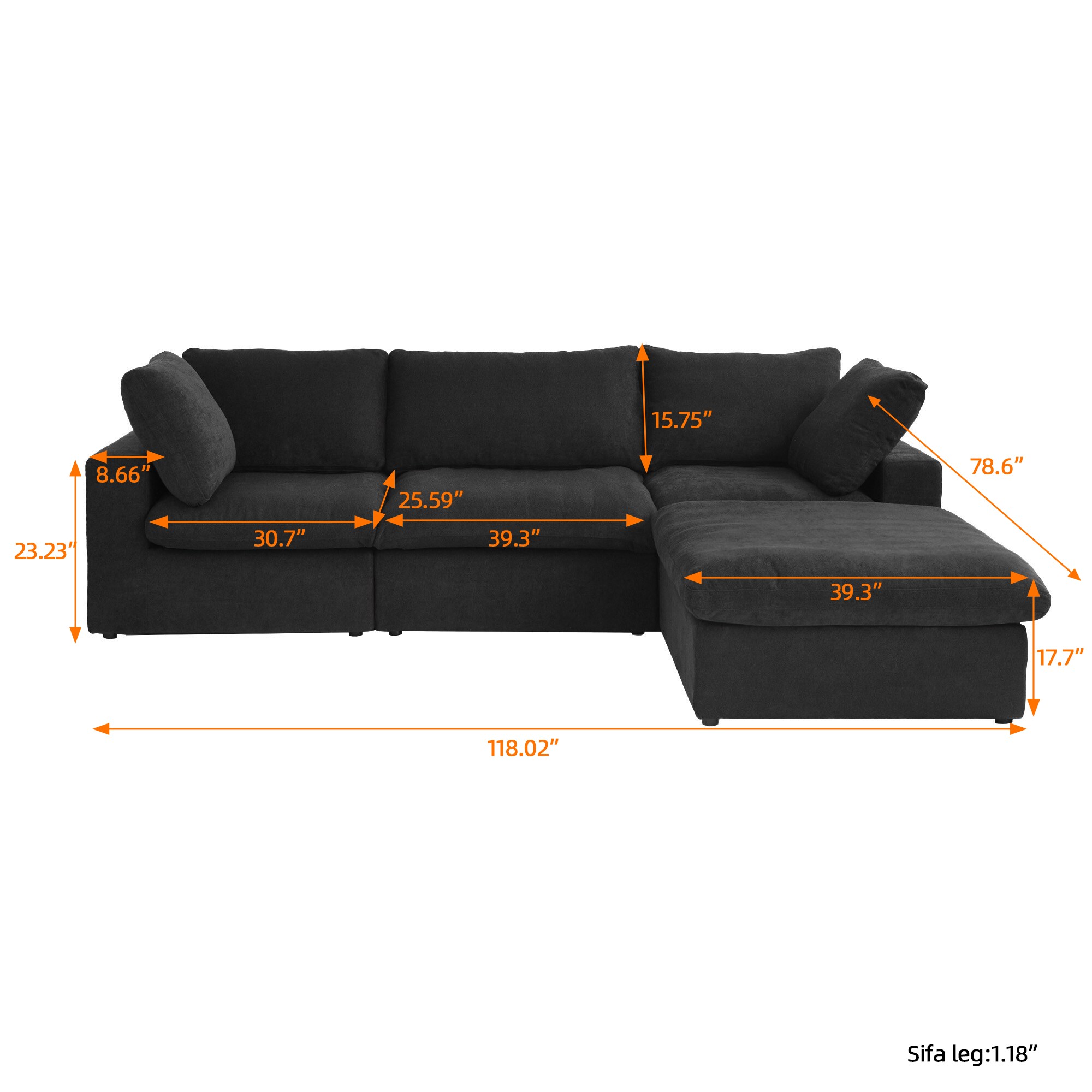 BuotiqHom DH-S3+1-121BK Sofas-Loveseats - View #4