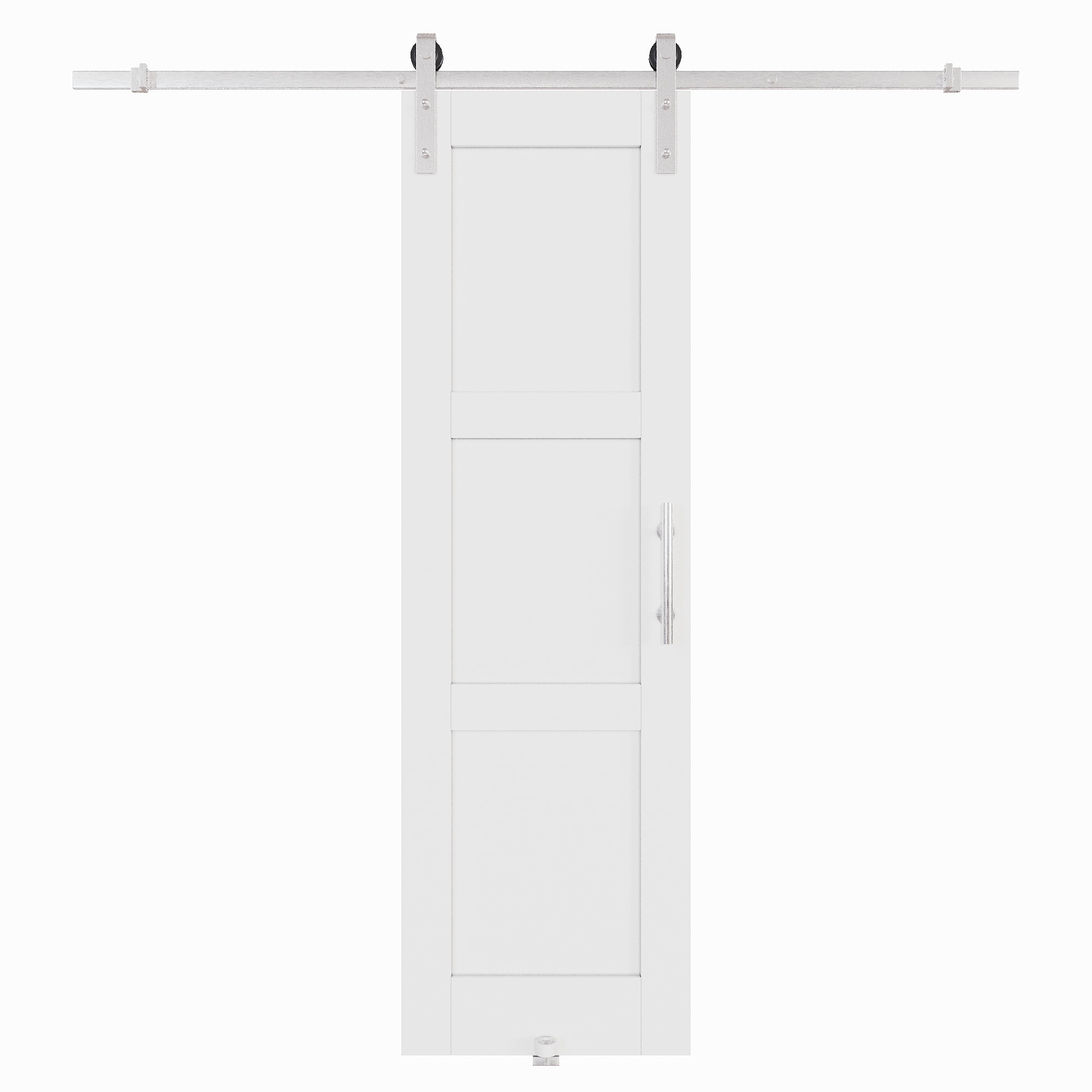 JUJUBON IN-BDN3-24 24-in x 80-in White Square MDF Solid core Single Barn Door (Hardware Included)