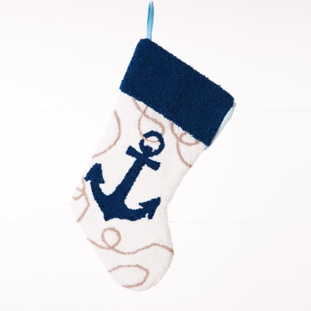 Glitzhome 1113002347 19-in Nautical Christmas Stocking