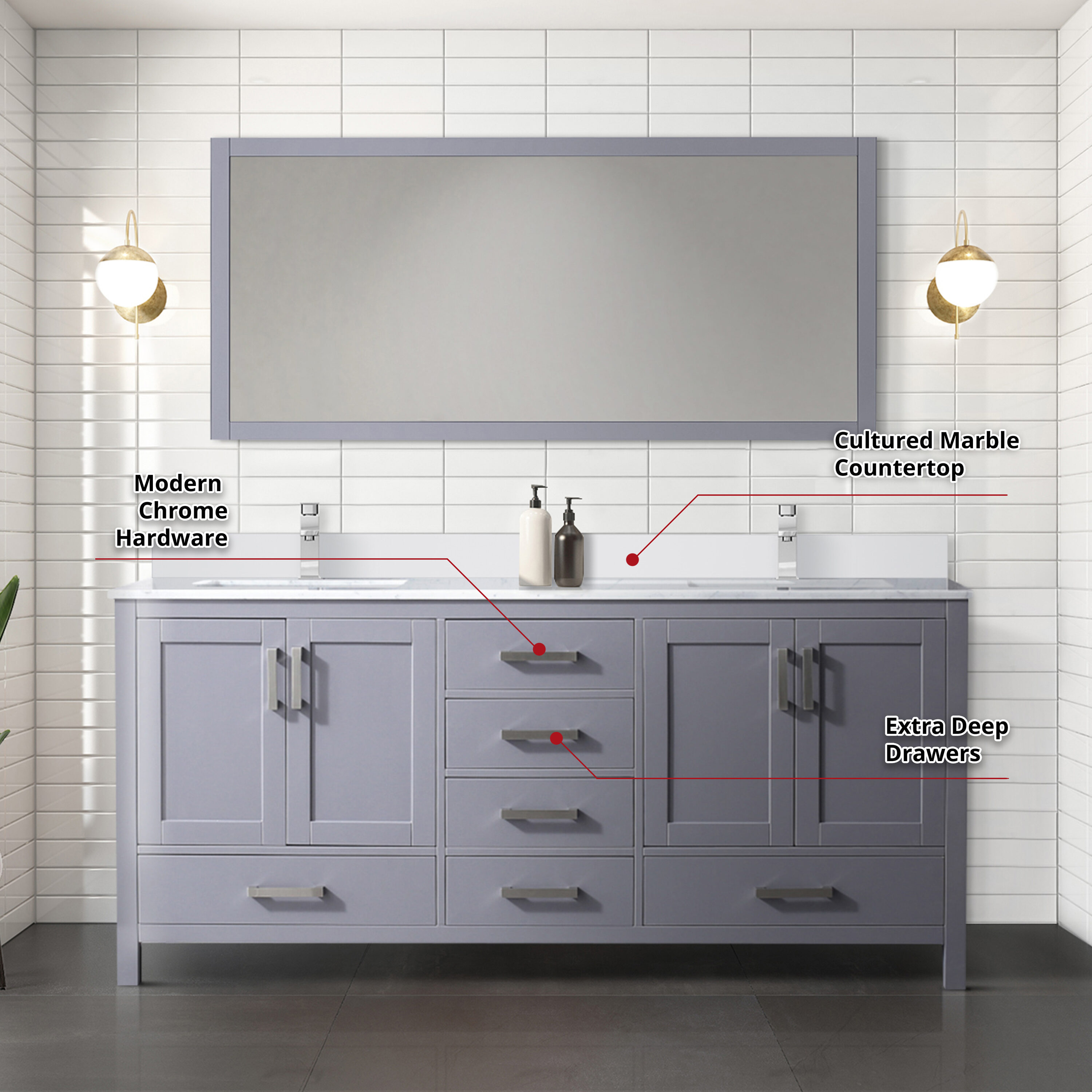 Lexora LVJ72DB310 Bath-Vanity-Combo - View #7