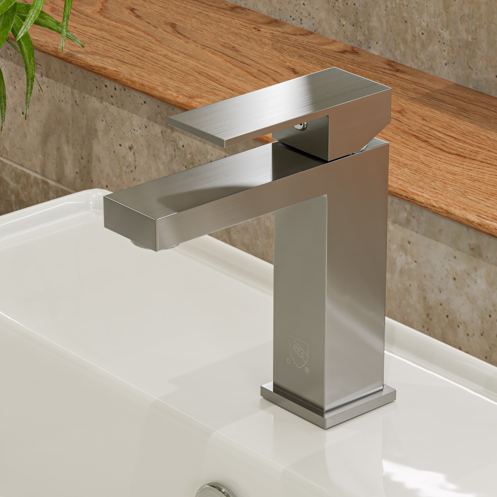ALFI AB1229-BN Brushed Nickel Single hole 1-handle Low-arc Commercial/Residential Handle Bathroom Sink Faucet