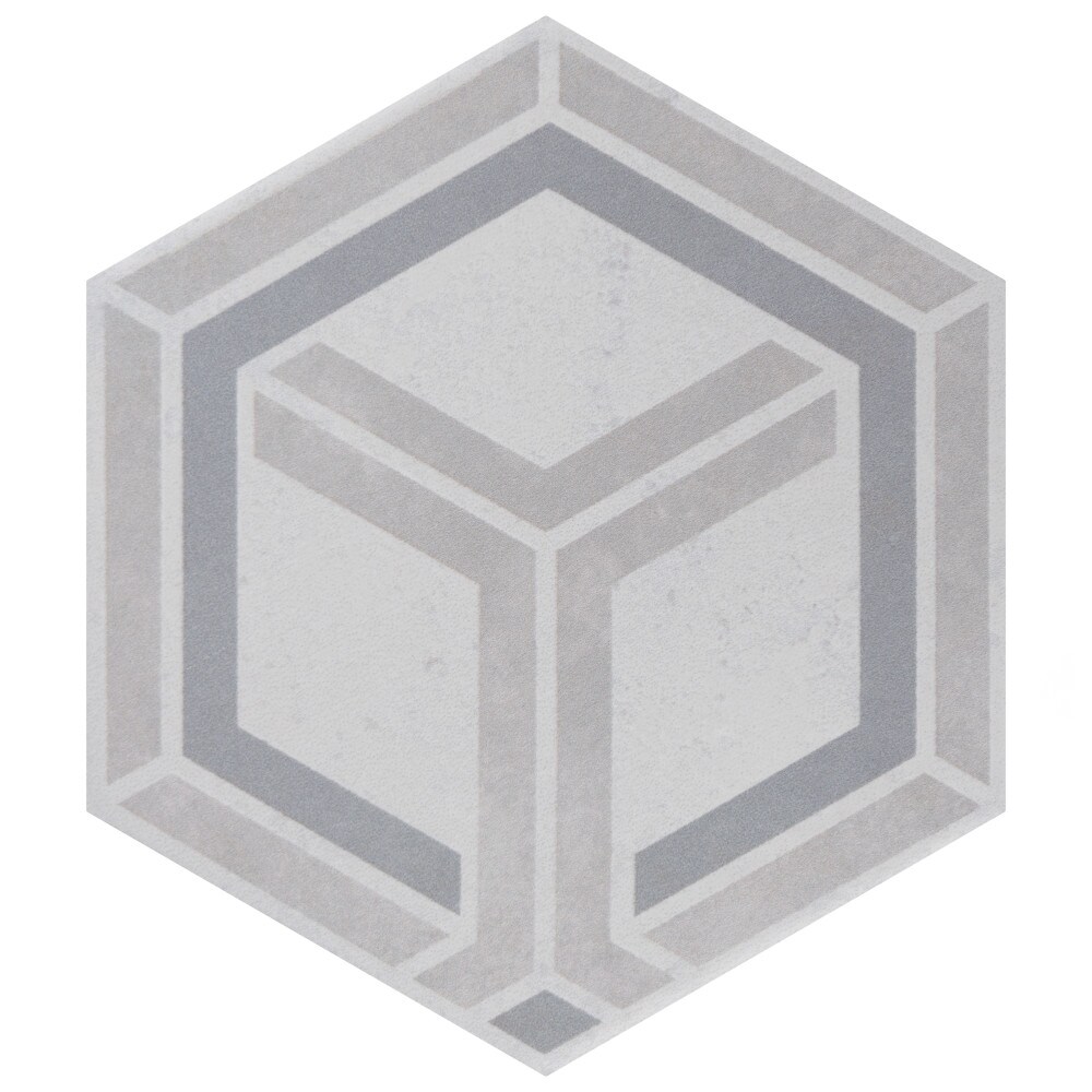 Affinity Tile FEO6OXDG Odda Hex Decor Geo 6-in x 7-in Multi-finish Porcelain Patterned Hexagon Floor and Wall Tile (6.6-sq. ft/ Carton)