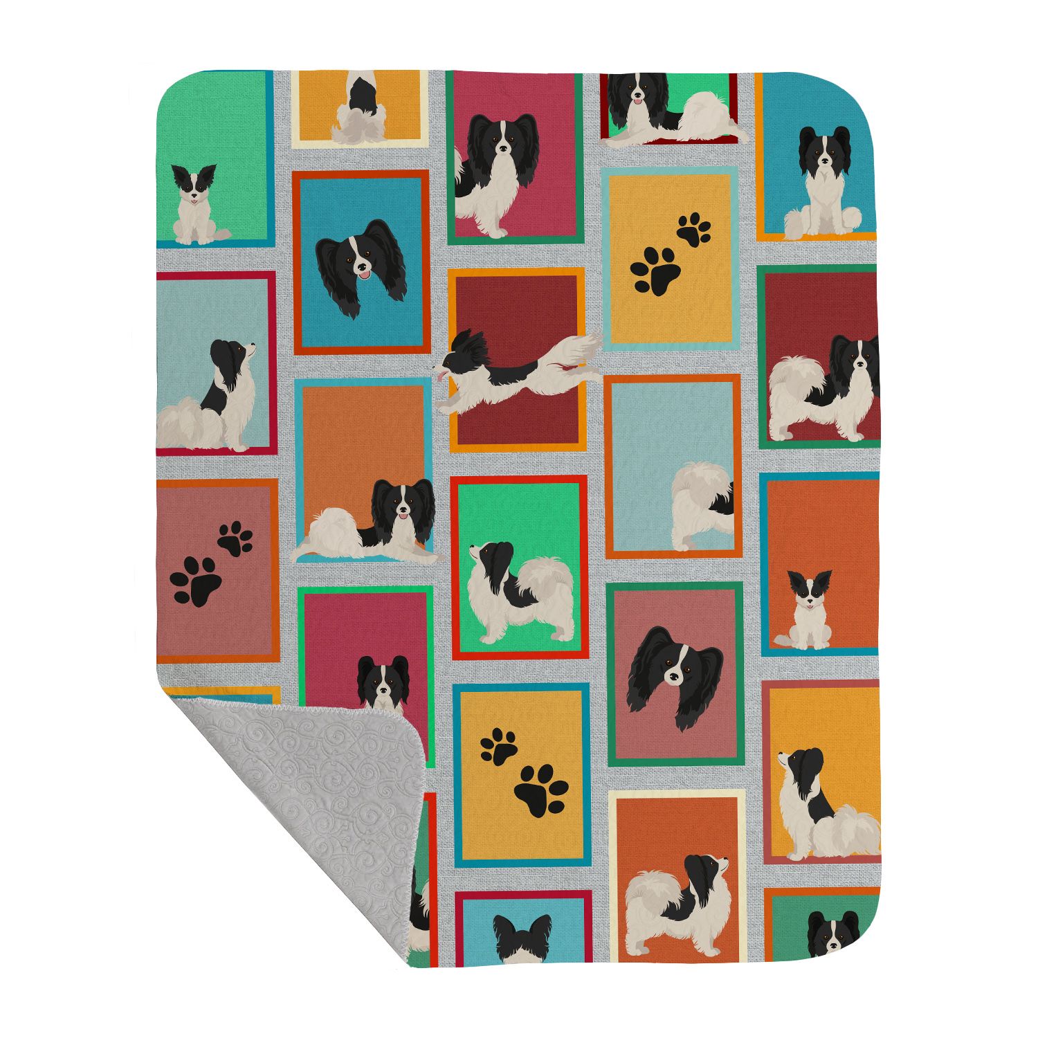 JUSHUA Lots of Black and White Papillon Quilted Blanket is 50ft by 60ft Artwork Pattern Quilted Throw Blanket for Bed Couch Sofa and it is Soft and Lightweight