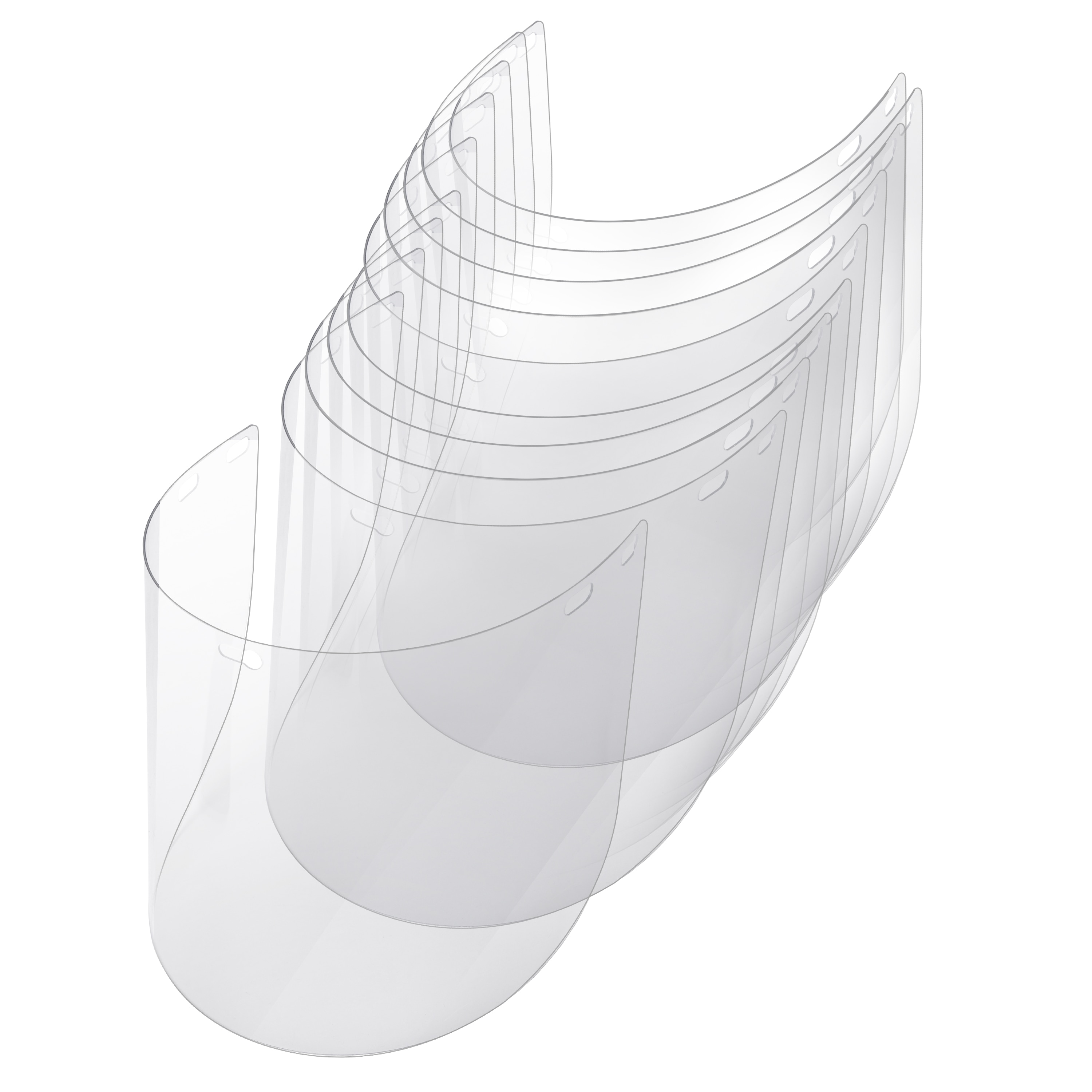 BISON LIFE BLSH-ES-RFS-10 10-Pack, Replacement Clear Polycarbonate Visor Polycarbonate Face Shield