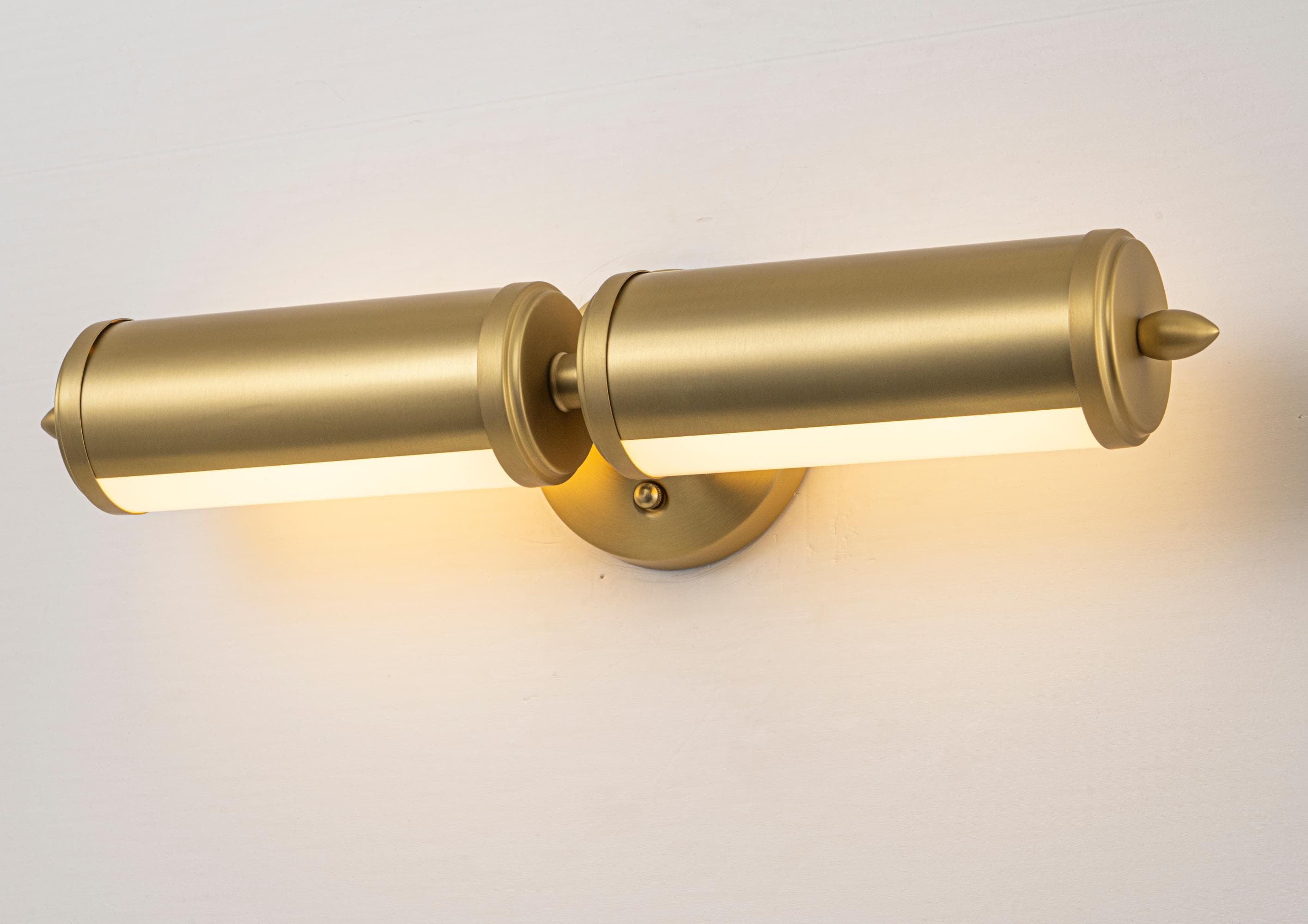 Rennnsan WS810147628 Genna 20.7-in 2 -Light Brushed Gold Integrated LED Mid-century Vanity light