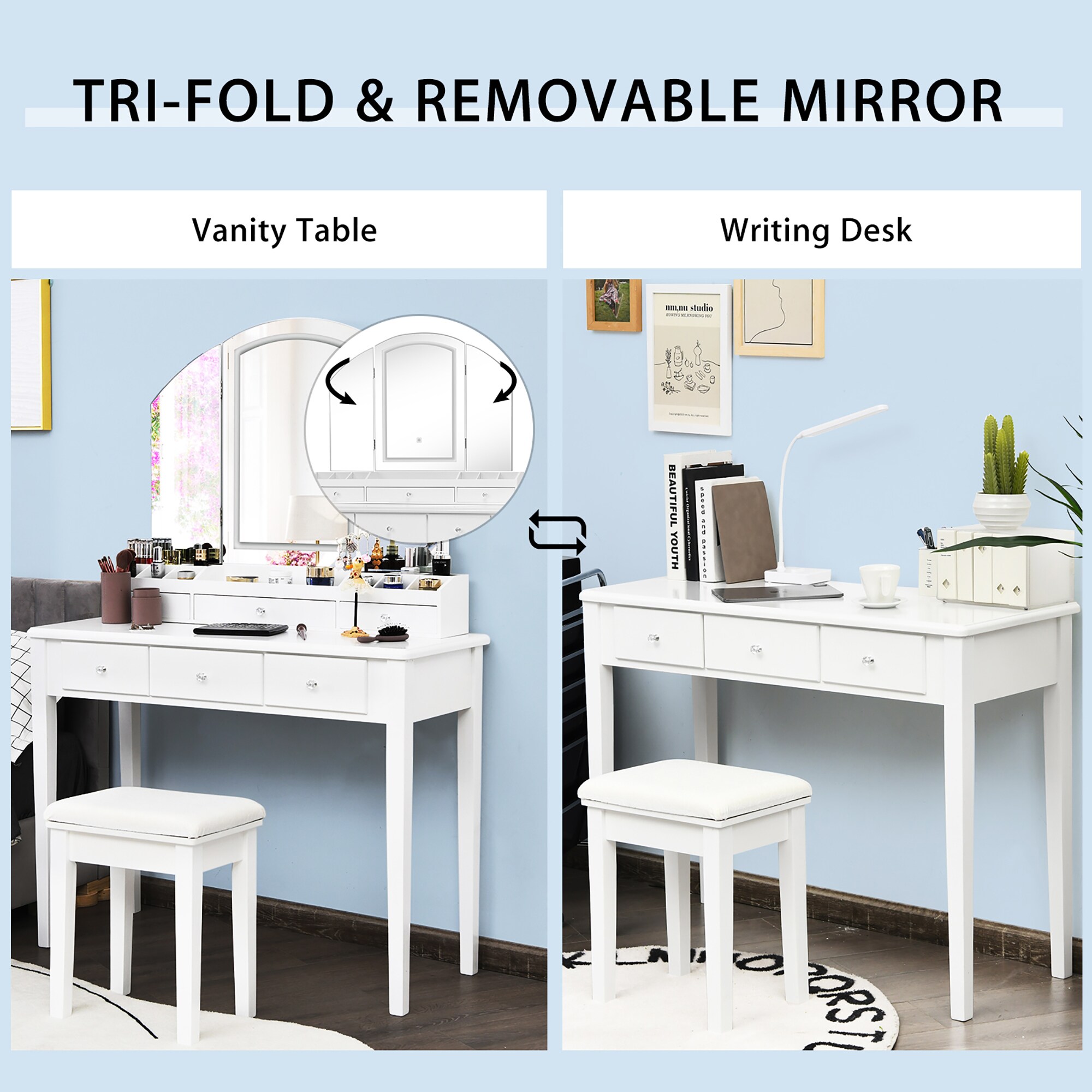 Costway CSHY001304 Bedroom-Vanities - View #7