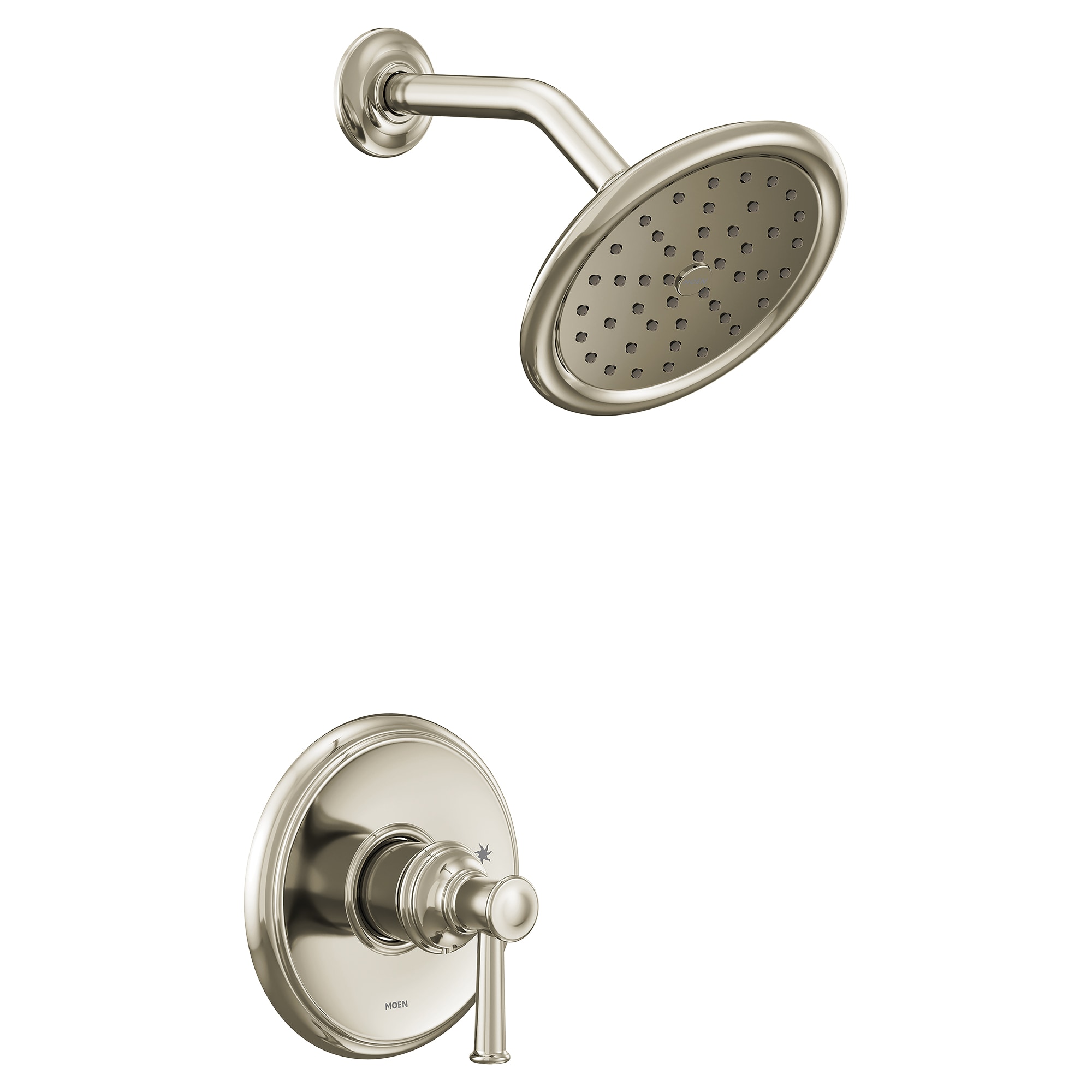 Moen UT2312EPBN Belfield Brushed Nickel 1-handle Single Function 7-in Round Shower Faucet (Valve Not Included)