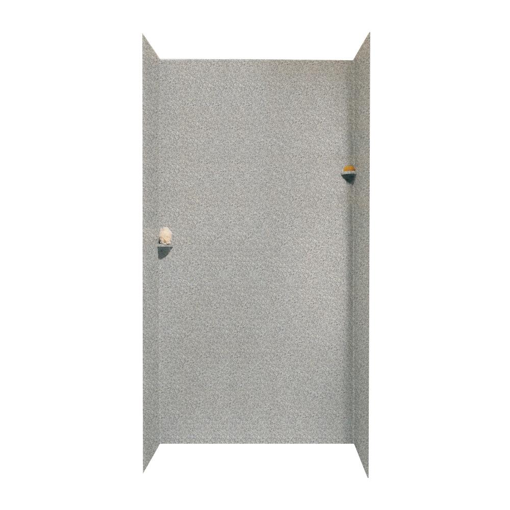 SWAN SK-484896-042 48-in W x 48-in D x 96-in H Gray Granite 3-Piece Glue Up Alcove Shower Panel Kit