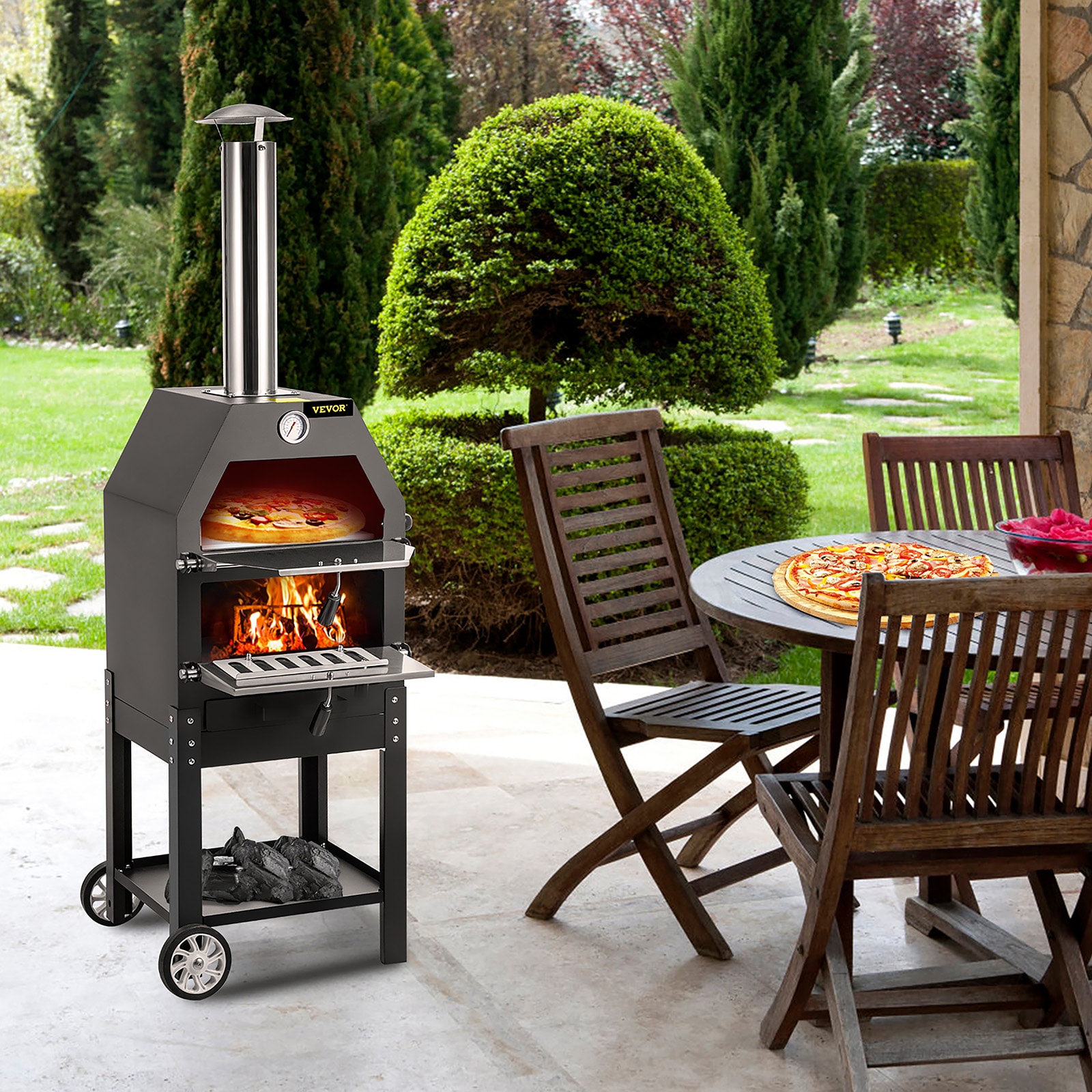 Backyard Pro LPG72 72 Stainless Steel Liquid Propane Outdoor Grill with  Pizza Oven