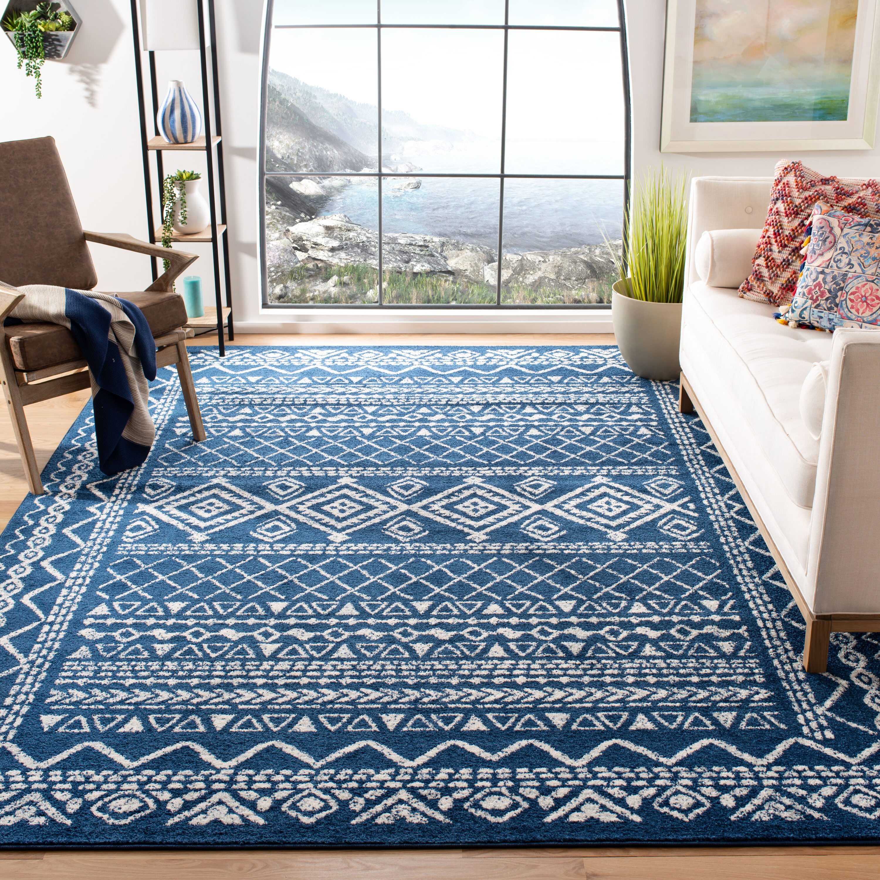 Safavieh Tulum 268N Navy Ivory 12 x 15 Rectangular Area rug