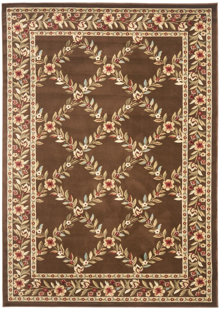 Safavieh LNH557-2525-5 Lyndhurst Open Floral 5 x 8 (ft) Loomed Polypropylene Brown/Brown Rectangular Indoor Floral/Botanical Oriental Area rug