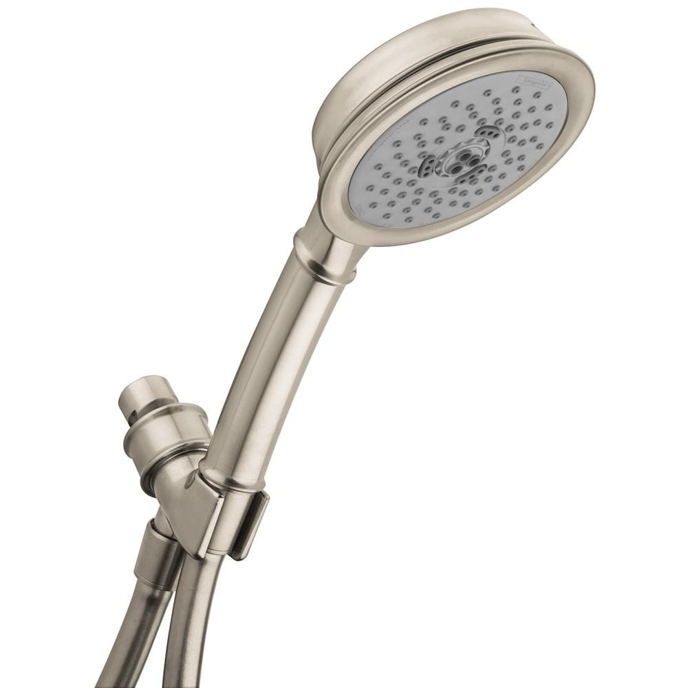 Hansgrohe HG Shower Brushed Nickel Round Handheld Shower Head 2.5-GPM ...