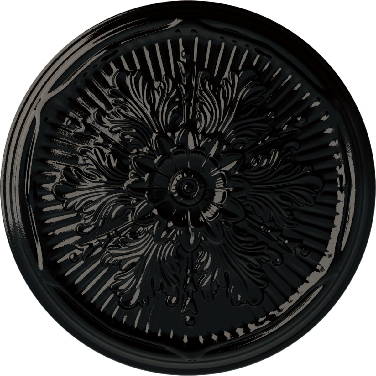Ekena Millwork CM21LUBPS Luton 21-in W x 21-in L Painted Black Pearl Polyurethane Whole Ceiling Medallion